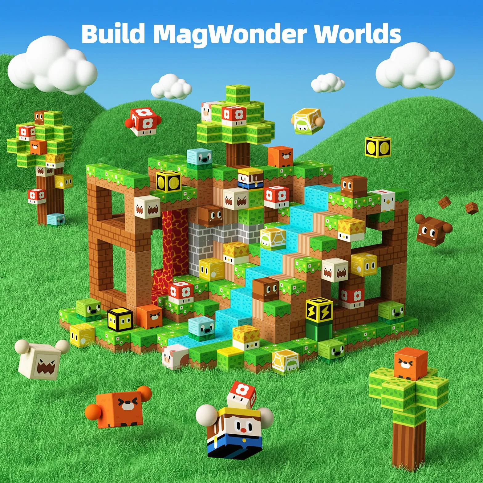 GobiDex Construction Magnetique Enfant 100 Pièces, Cubes Magnétiques, Cadeau pour Enfant 3-12 Ans