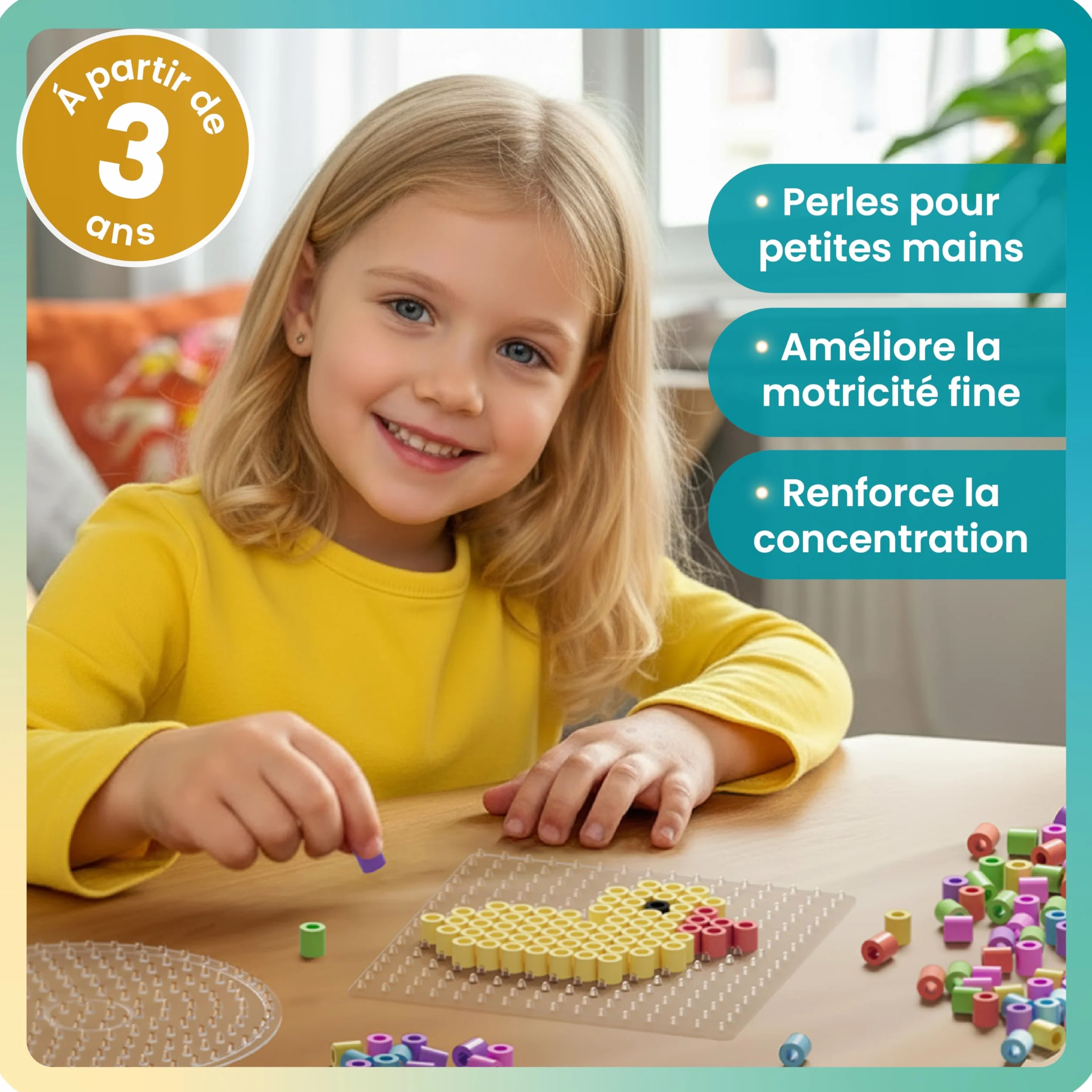 Smowo Plaques de Perles à Repasser 10 mm Lot de 4 Modèles Formes Enfants 3 Ans