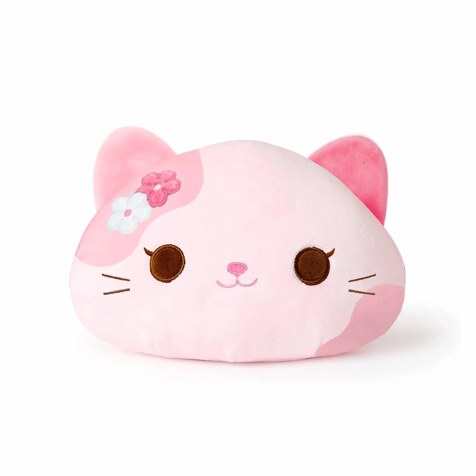 Jouet en peluche chat kawaii, coussin rose 23 cm pour enfants 3 ans+