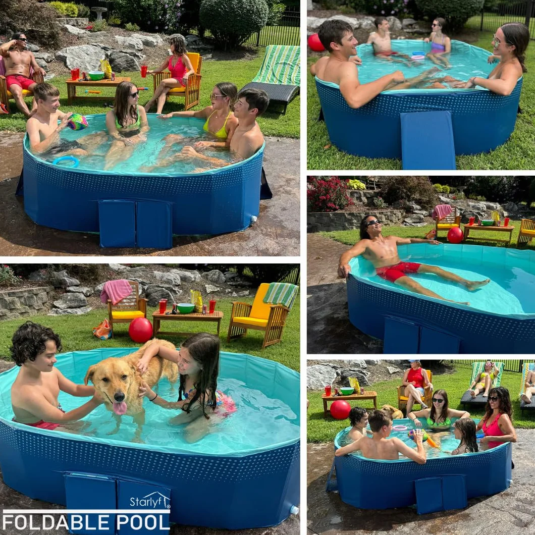 INDUSTEX Piscine Pliable 180 x 110 x 50 cm Portable pour Enfants et Adultes