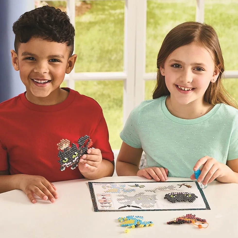 Aquabeads Kit Porte Clés Dragons - Kit de Loisirs Créatifs Perles à l'Eau - Jouet Enfant 4 Ans+