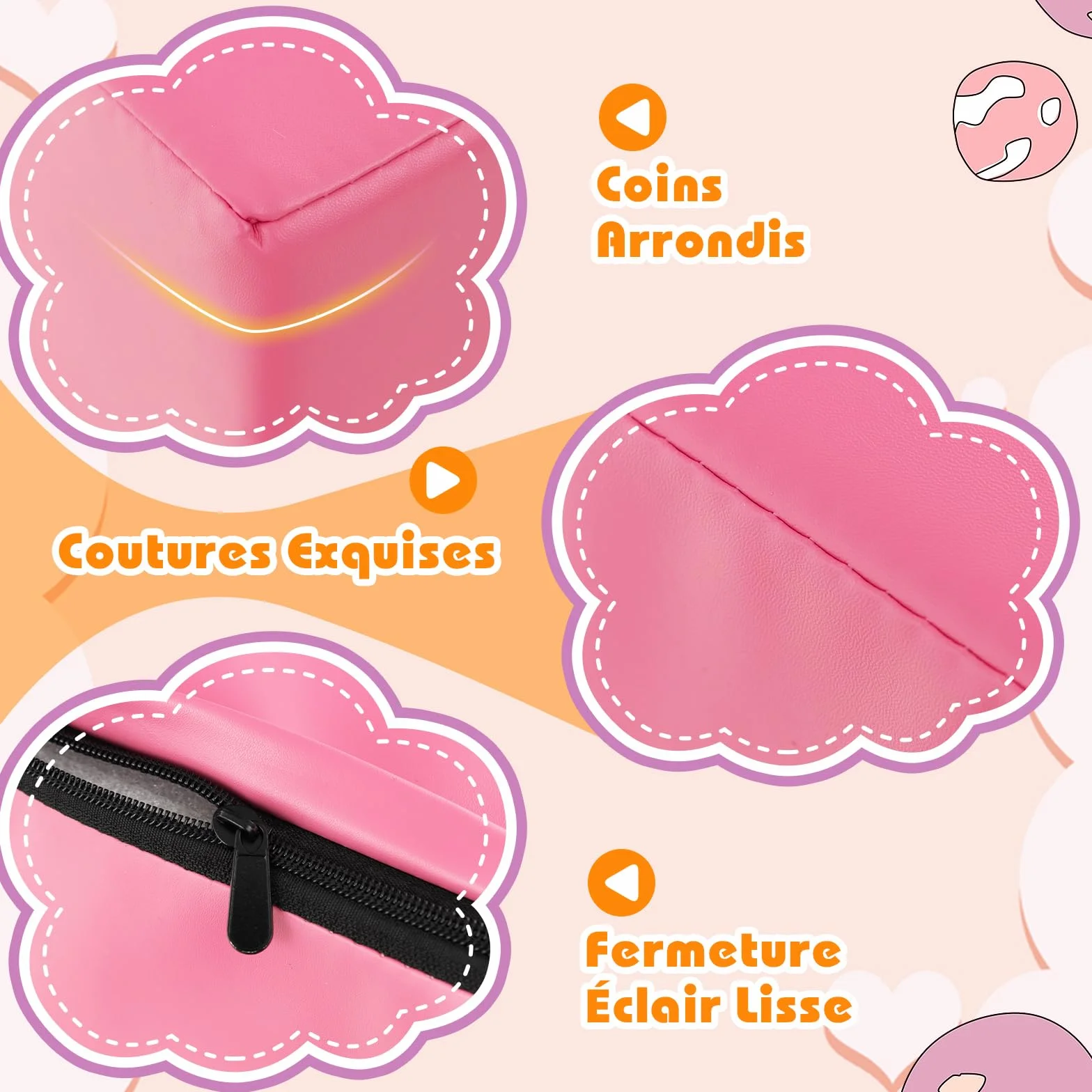 COSTWAY Parcours Motricité Bébé en Mousse EPE avec Housse PU, 6 Pièces, Jouets Éducatifs Rose+Jaune
