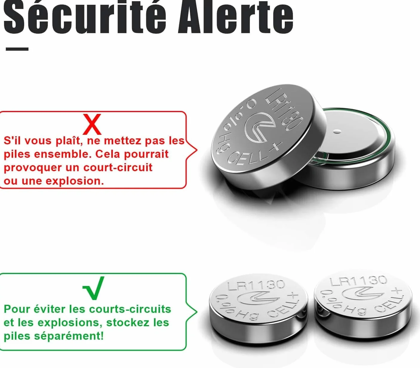 Piles Bouton alcaline LR1130 AG10 - Paquet de 20
