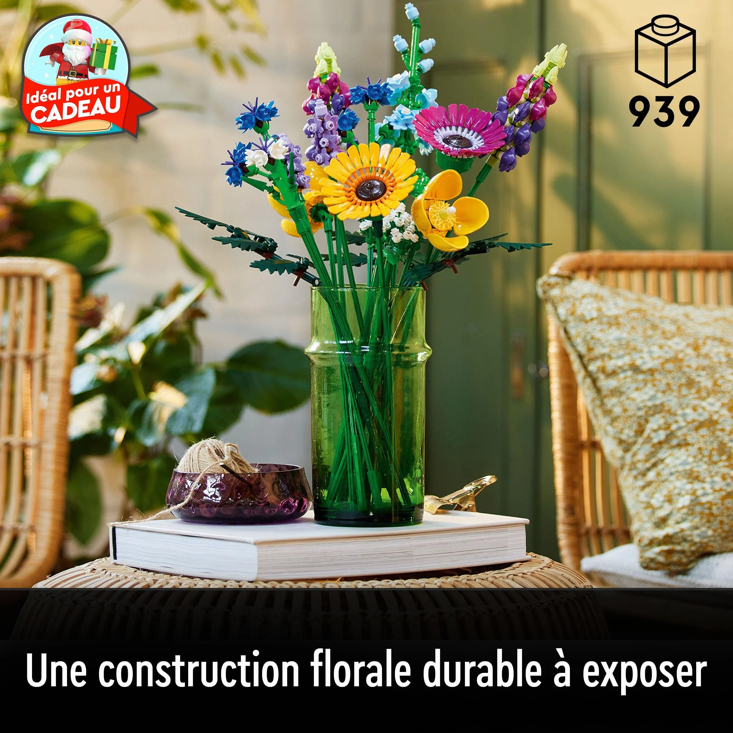 LEGO Botanicals Bouquet de Fleurs Sauvages Plantes Artificielles Coquelicots Lavande Activité Manuelle Adulte 10313