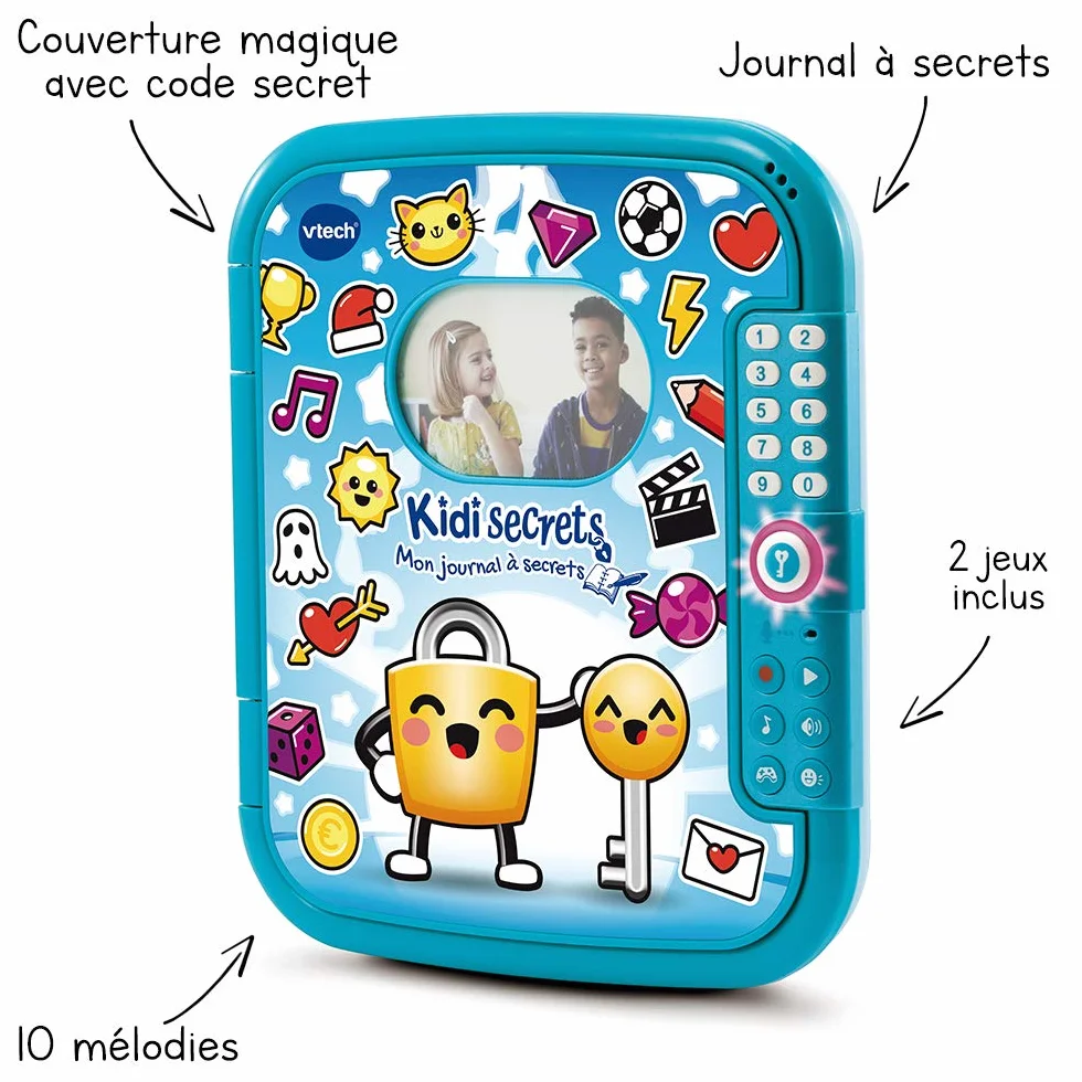 VTech KidiSecrets Mon Journal à Secrets Bleu Journal Intime avec Code 6-12 Ans Version FR