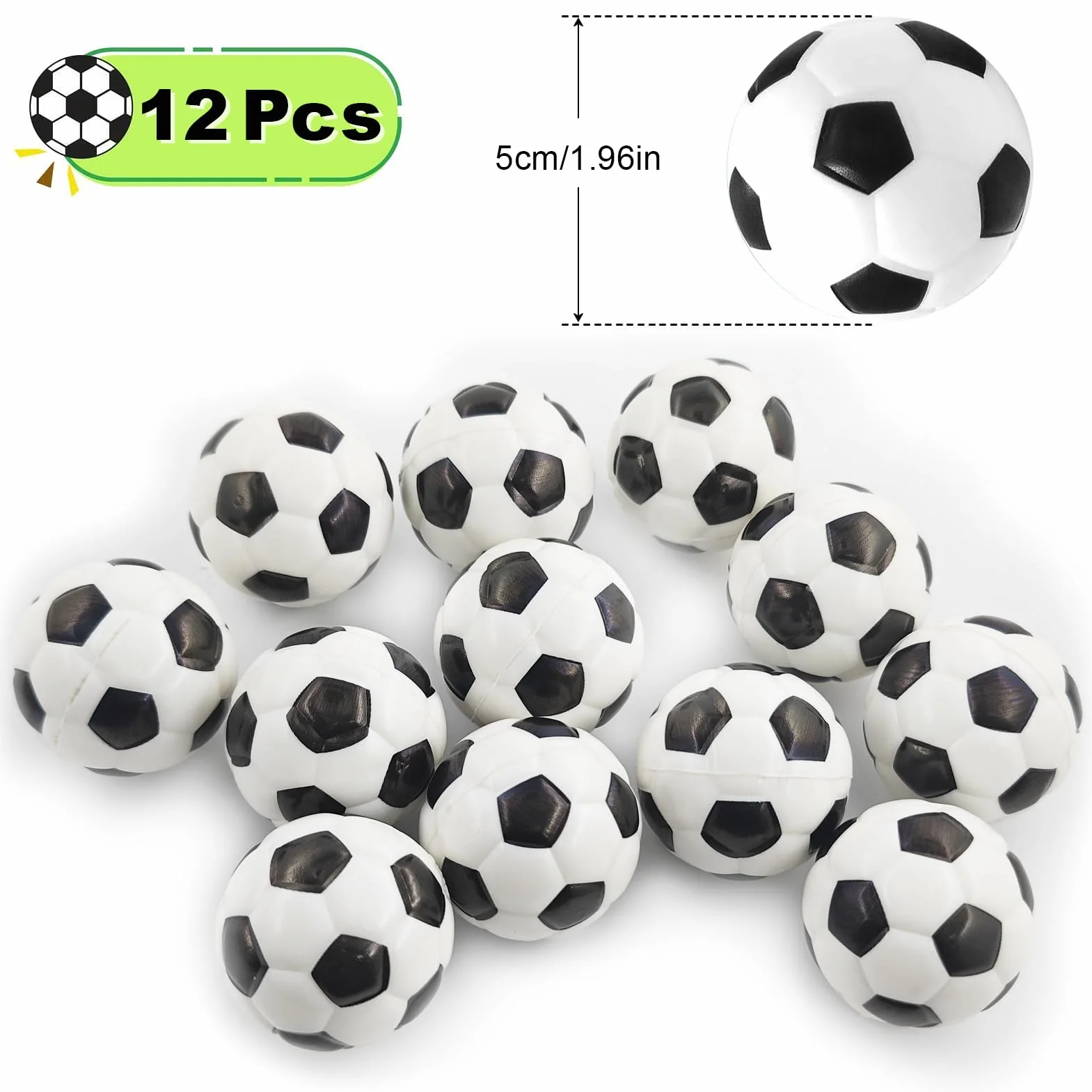 Mini Ballon Football 12 Pièces, Balles en Mousse Anti Stress, Softball Football