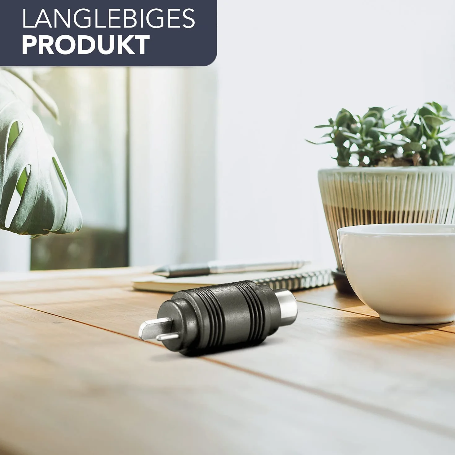 Lot de 2 connecteurs haut-parleur DIN vers prise RCA droits noirs