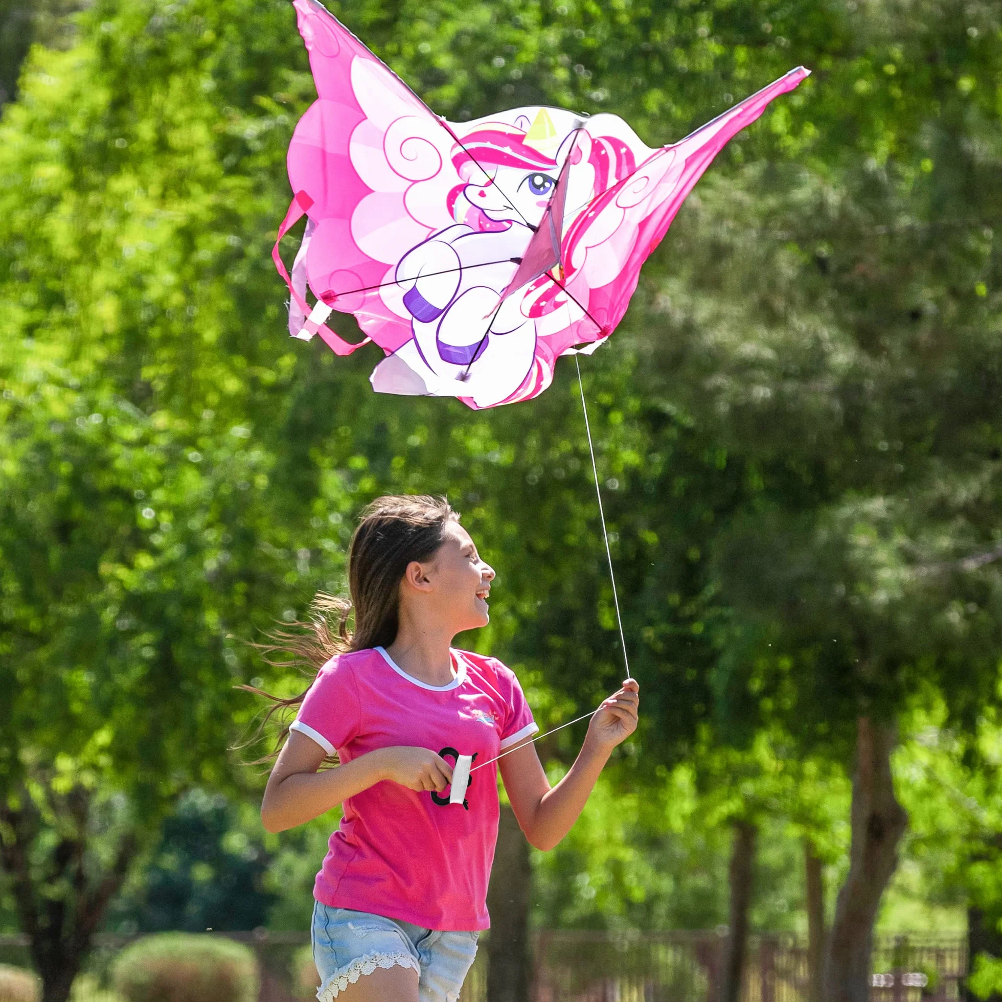 JOYIN Cerf-volant géant licorne 43,3 pouces Facile à voler enfants adultes Grand jeux plage plein air