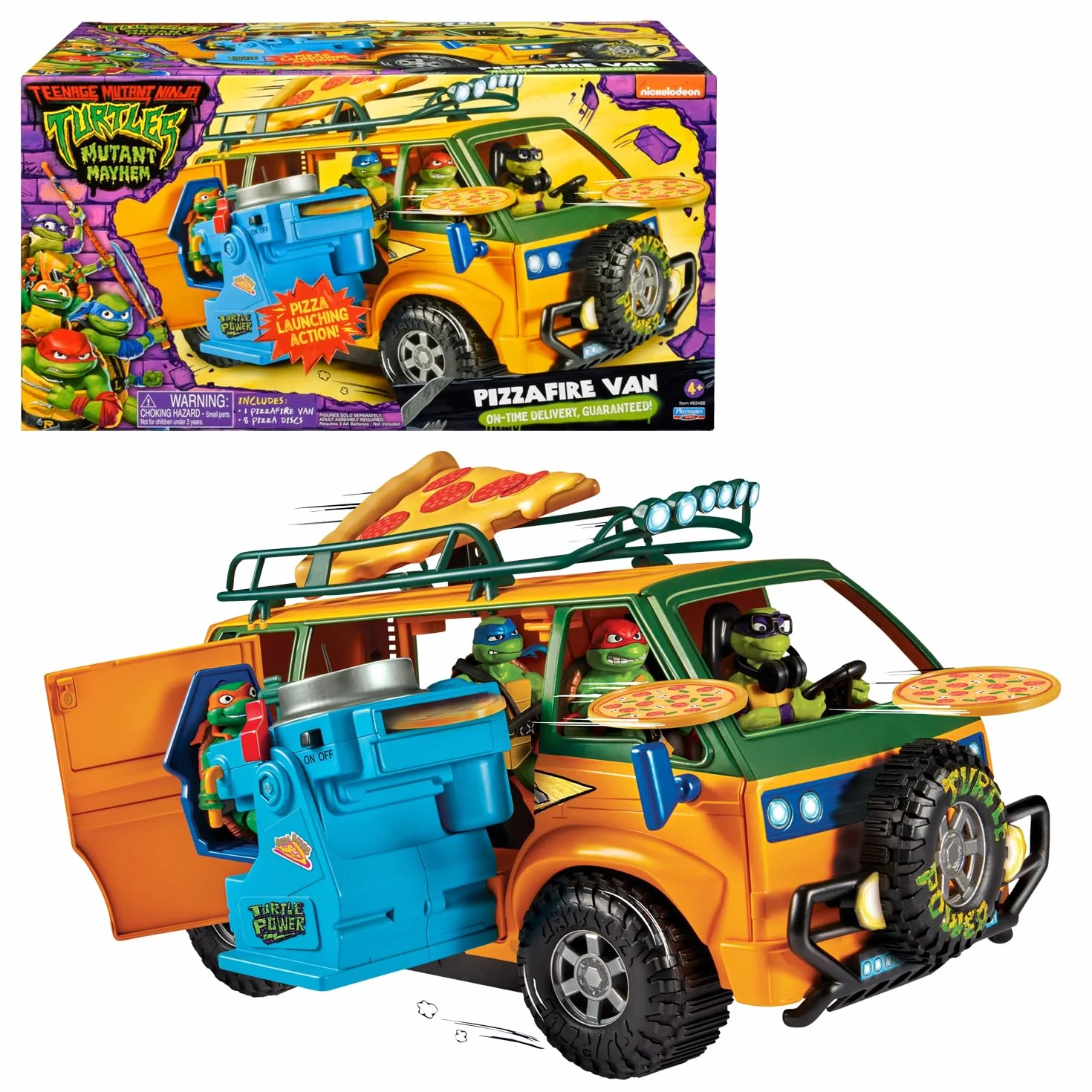 Giochi Preziosi Teenage Mutant Ninja Turtles Camion de Combats Lance Pizza motorisé Jouet Enfants 4 Ans TU804