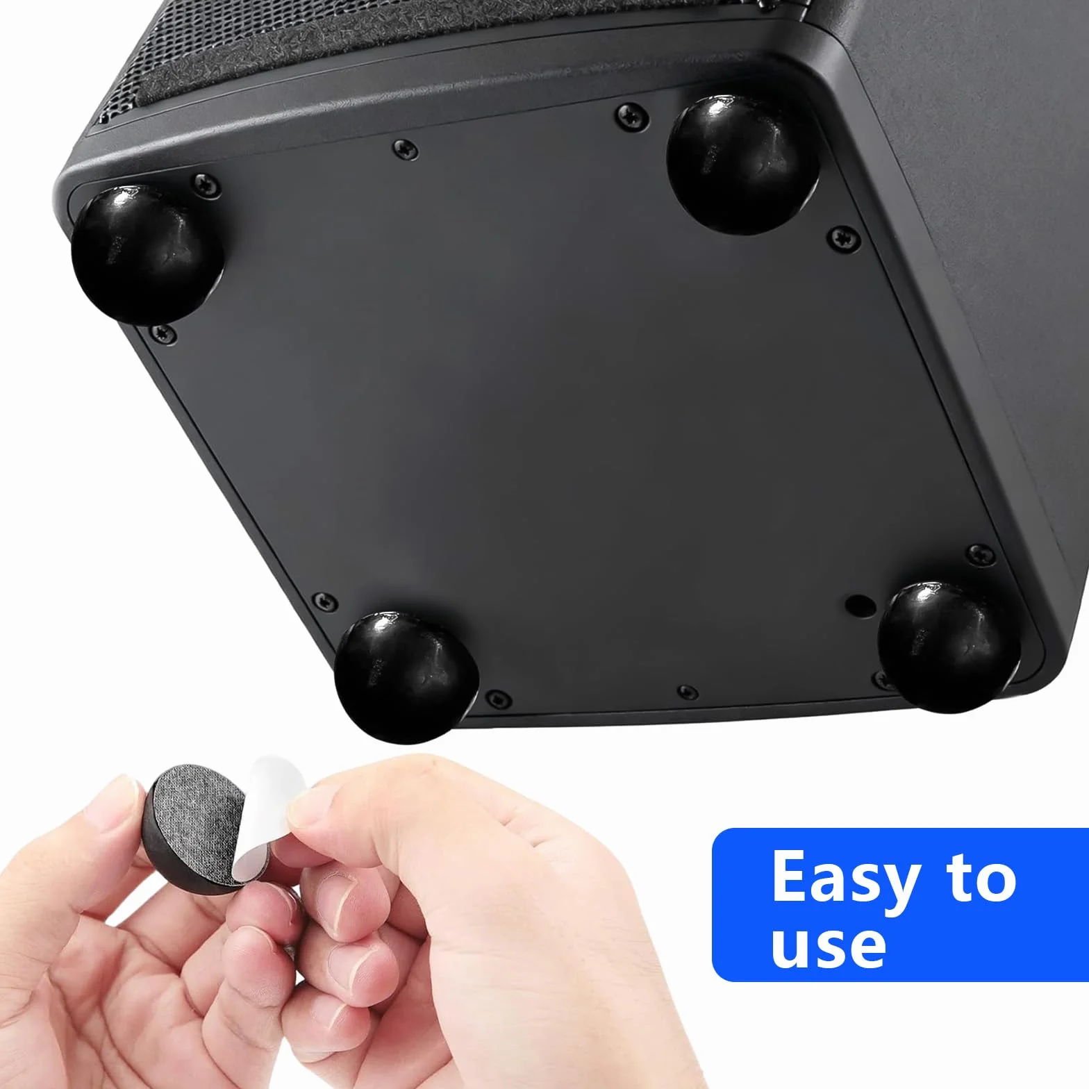 Pieds Autocollants en Silicone Anti Vibration 30mm x 15mm pour Haut Parleurs, Meubles (Noir)