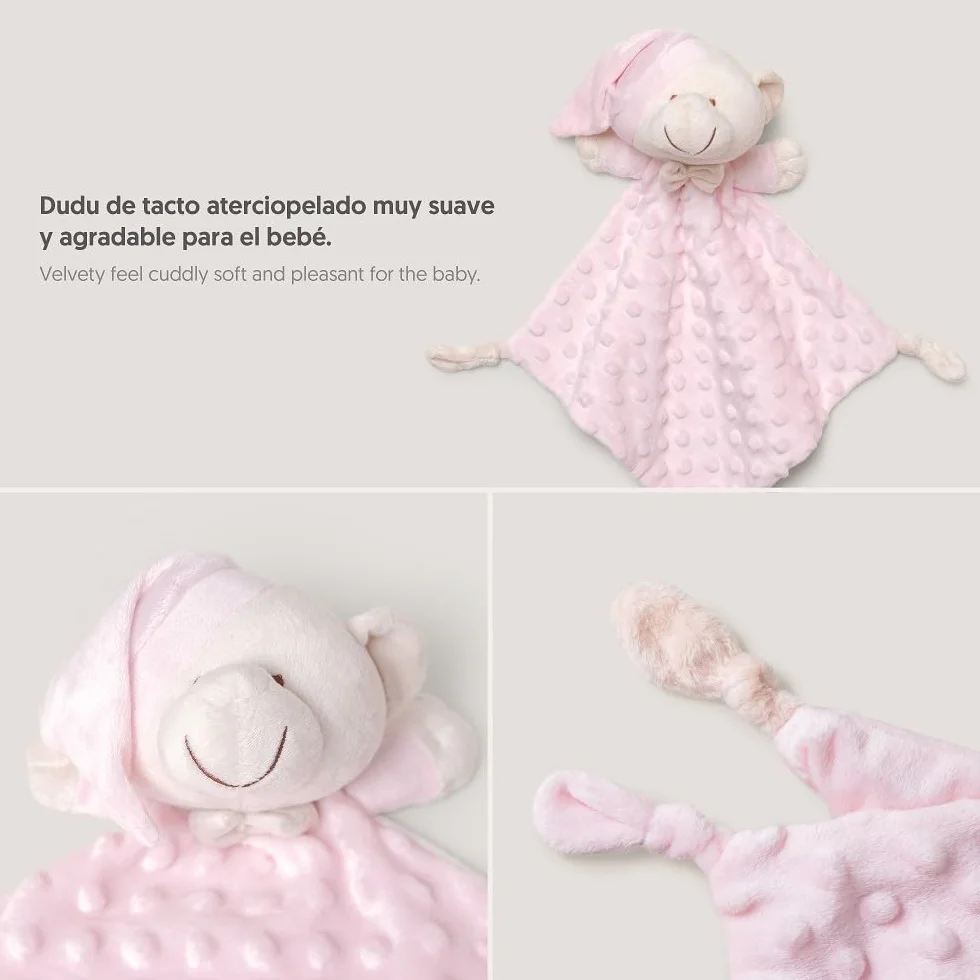 Interbaby Couverture Bébé Bulles 80x110cm + Peluche Ourson 28x17cm Coffret Cadeau Naissance Rose