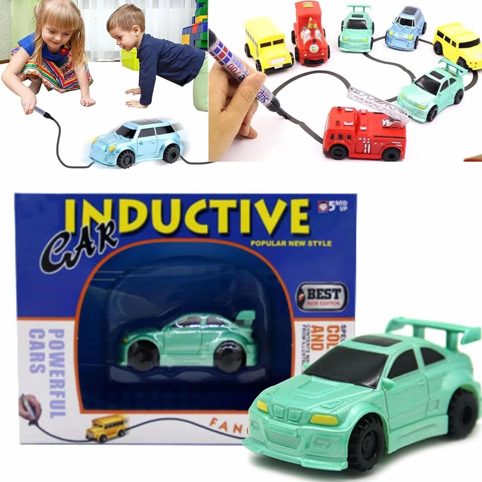 Jouet De Voiture Inductif Magique Mini Voiture Stylo Alimentée Par Batterie Avec Capteur Optique Cadeaux D'apprentissage Interactifs Enfant