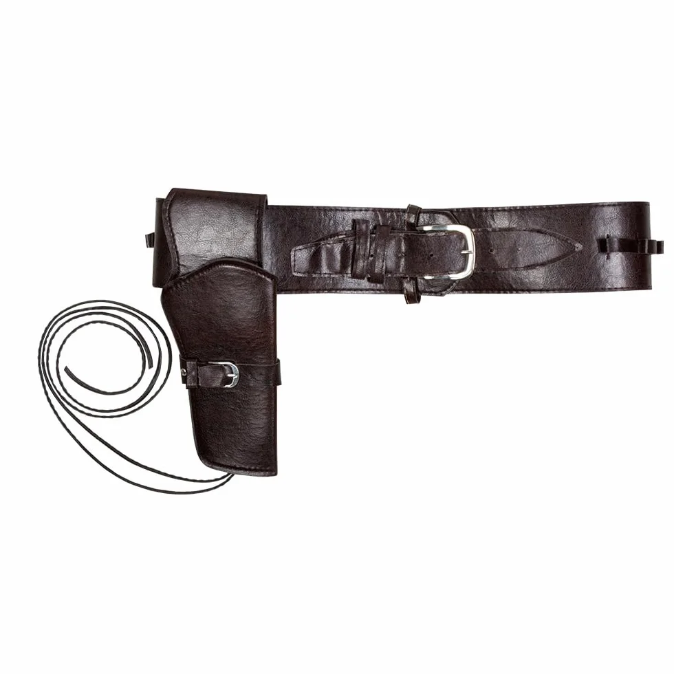 Boland Licol et ceinture de cowboy 114 cm similicuir marron foncé Far West