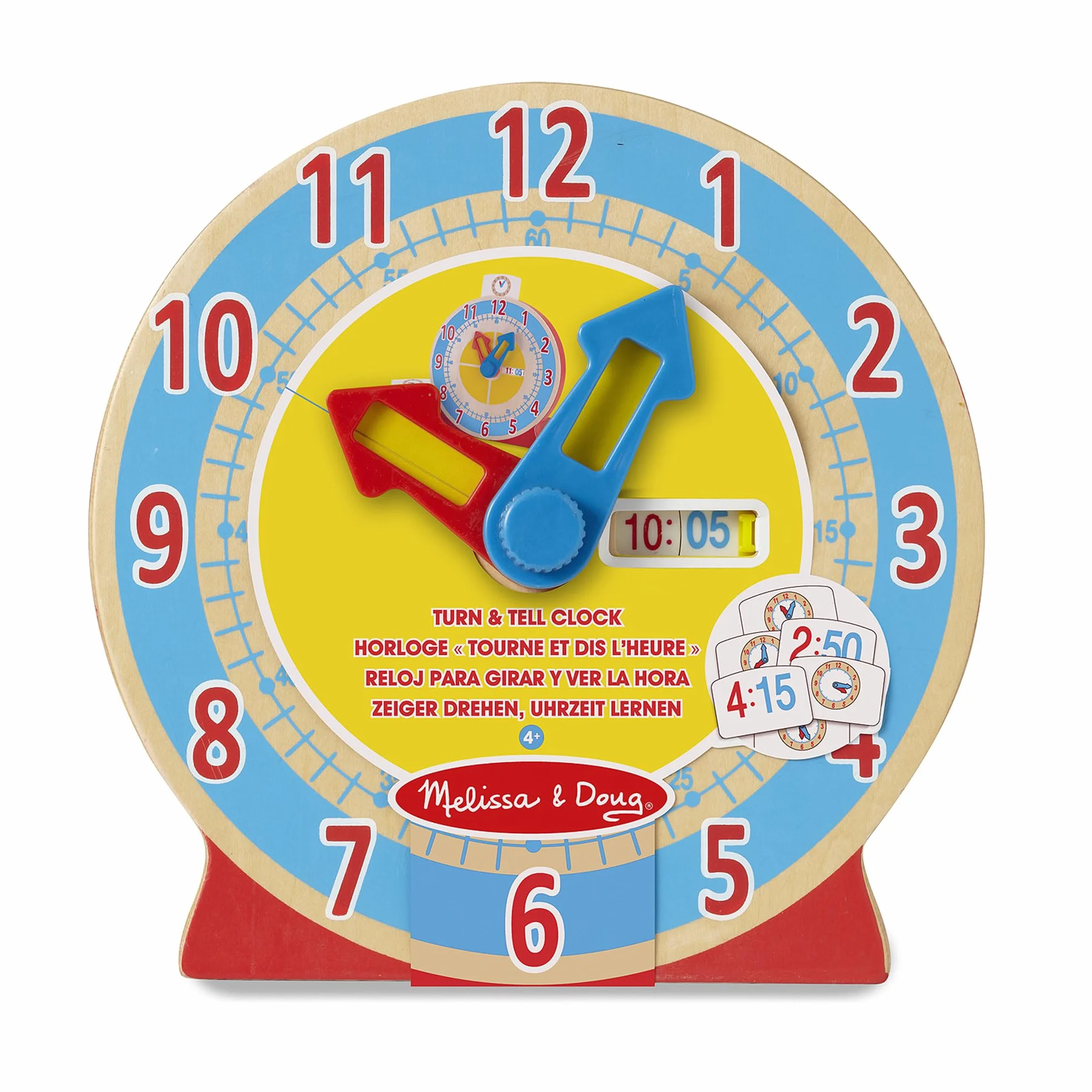 Melissa & Doug Horloge Tourne Et Dis L'Heure Jeu Éducatif Montessori Jouet en Bois Cadeau Enfant 4 Ans+