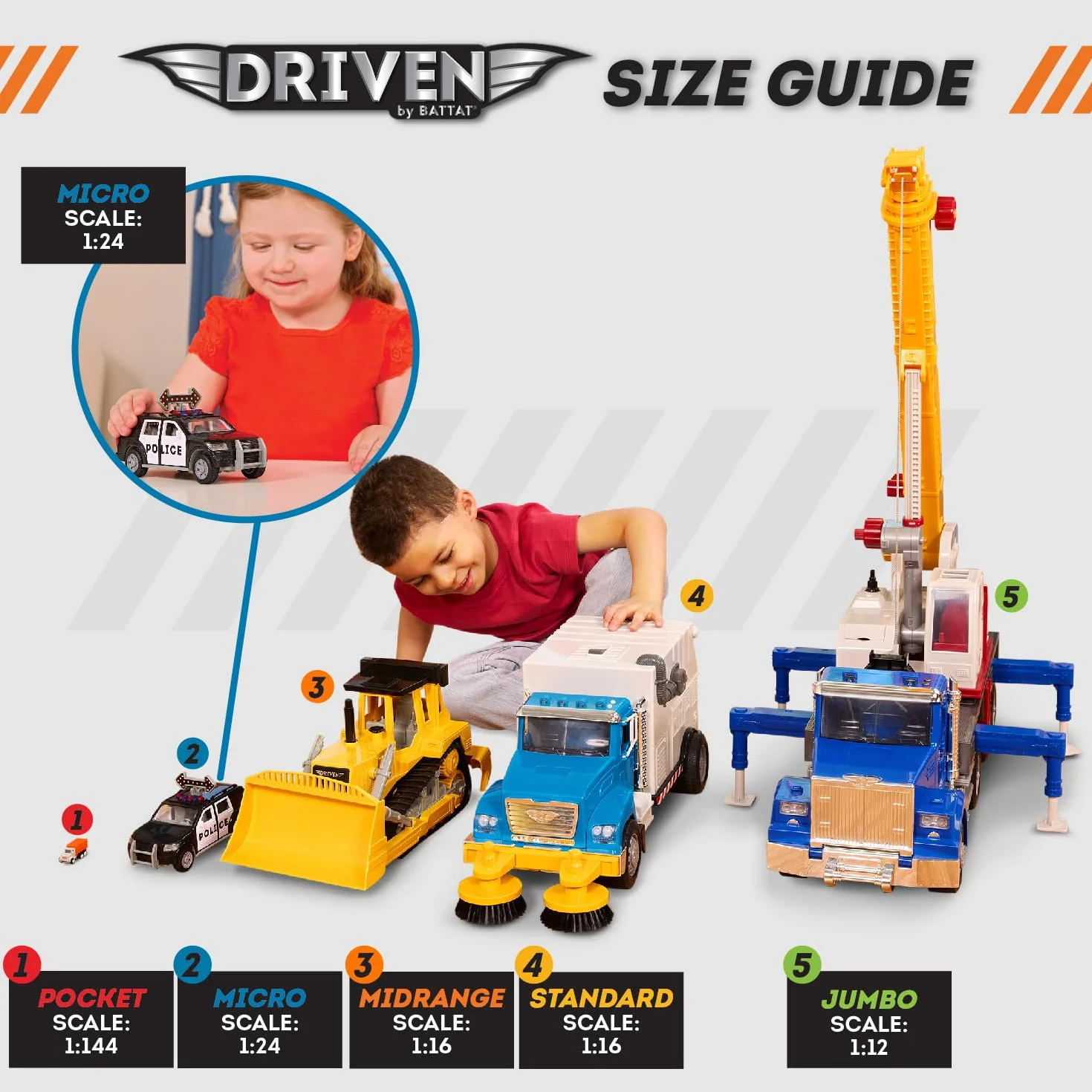 Driven by Battat Ambulance 20 cm Jouet Camion avec Lumière et Son Sauvetage pour Enfants 3 Ans+