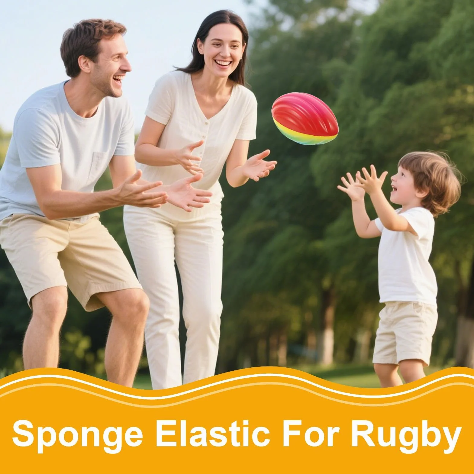 Ballon de Rugby en Mousse PU pour Enfants – Jouet Sportif avec Poignée