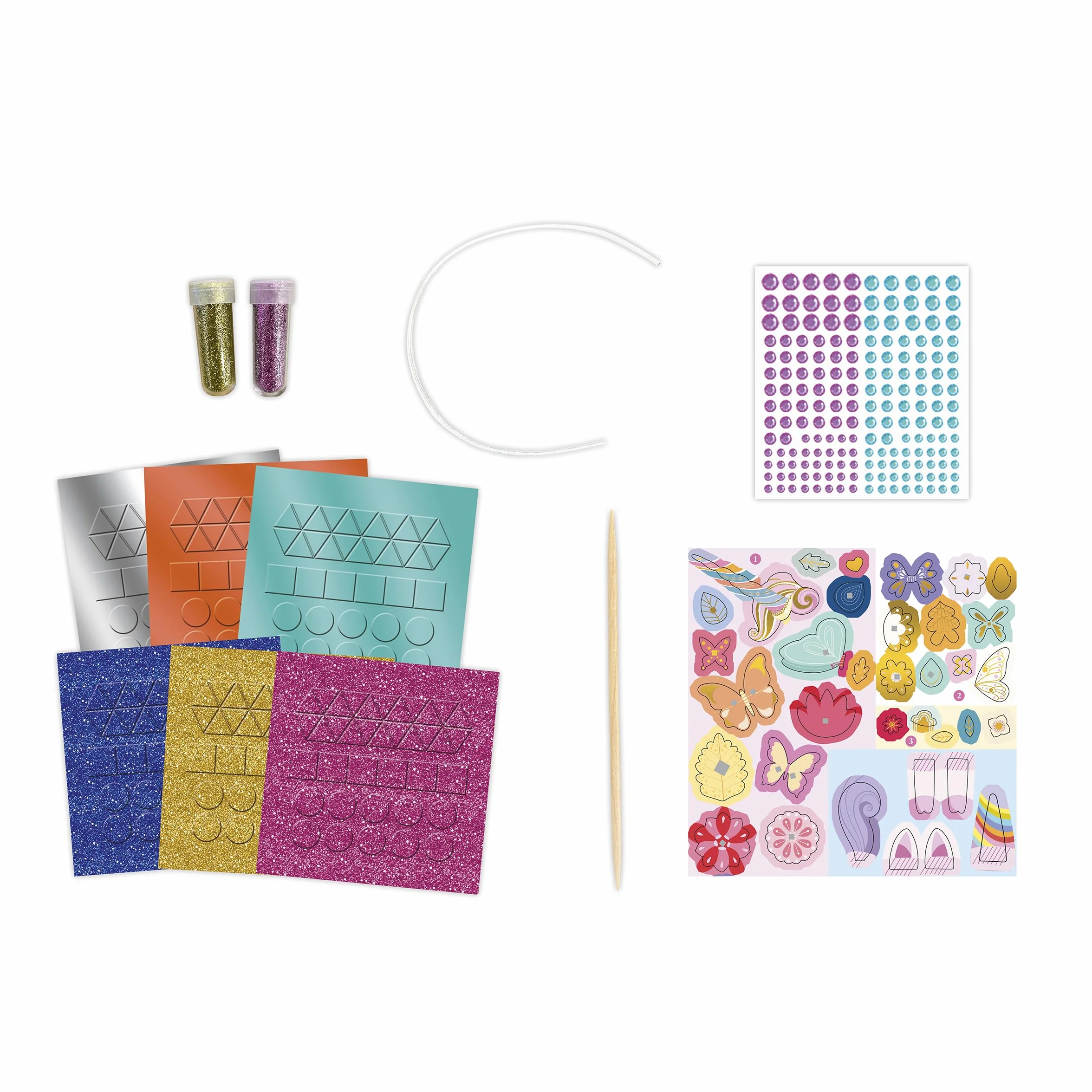 Janod Coffret Créatif Multi-Activités Licorne 13 Activités à Décorer Mosaïques Stickers Brillants Papier Doré Dès 6 Ans