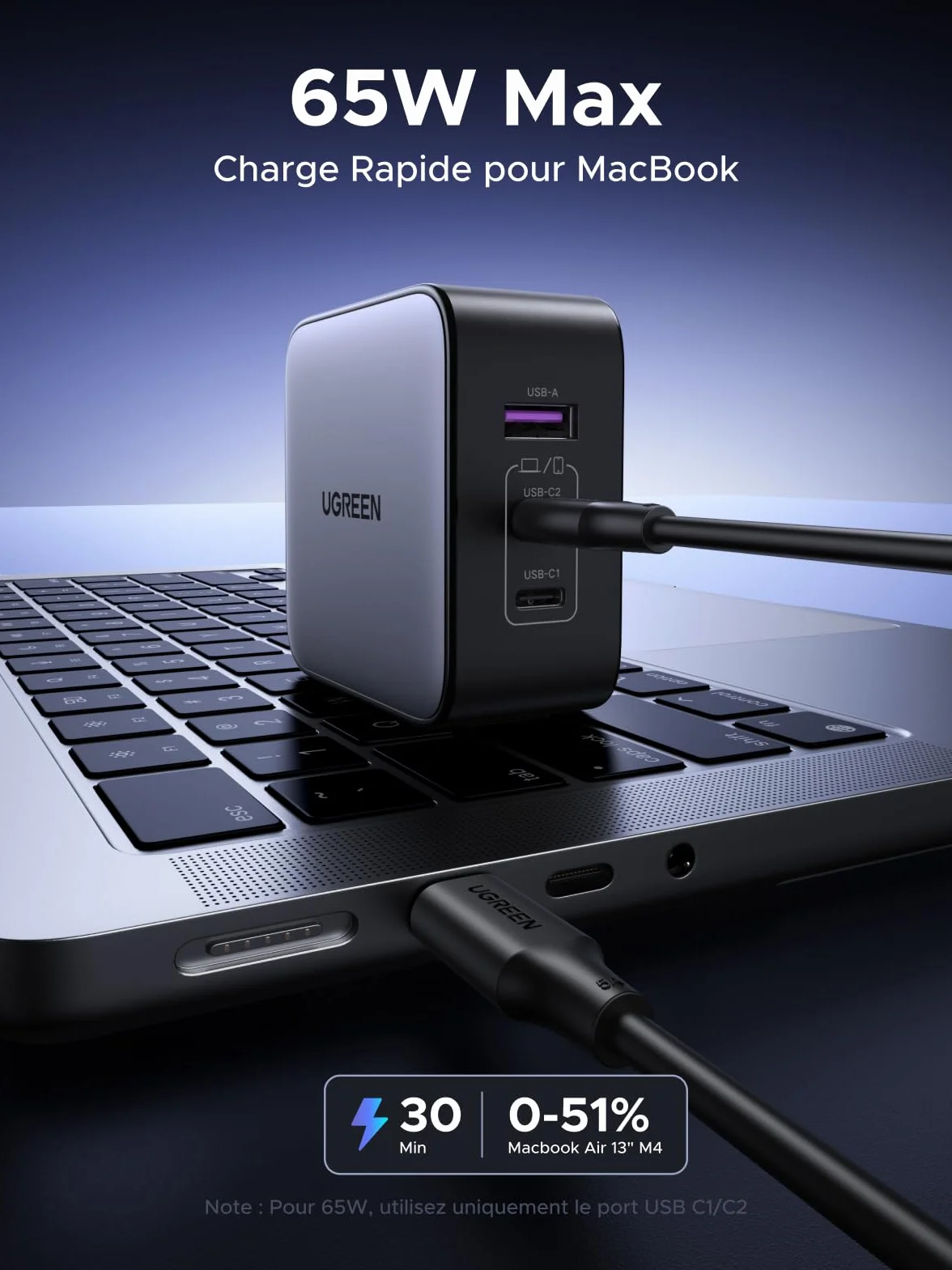 UGREEN Nexode 65W GaN USB C Chargeur de Voyage 3 Ports Adaptateur International Prises EU UK US Compatible iPhone 17 Pro Max Air 16 15 14 13 12 iPad MacBook Pro Air Neo Galaxy S26 S25 S24