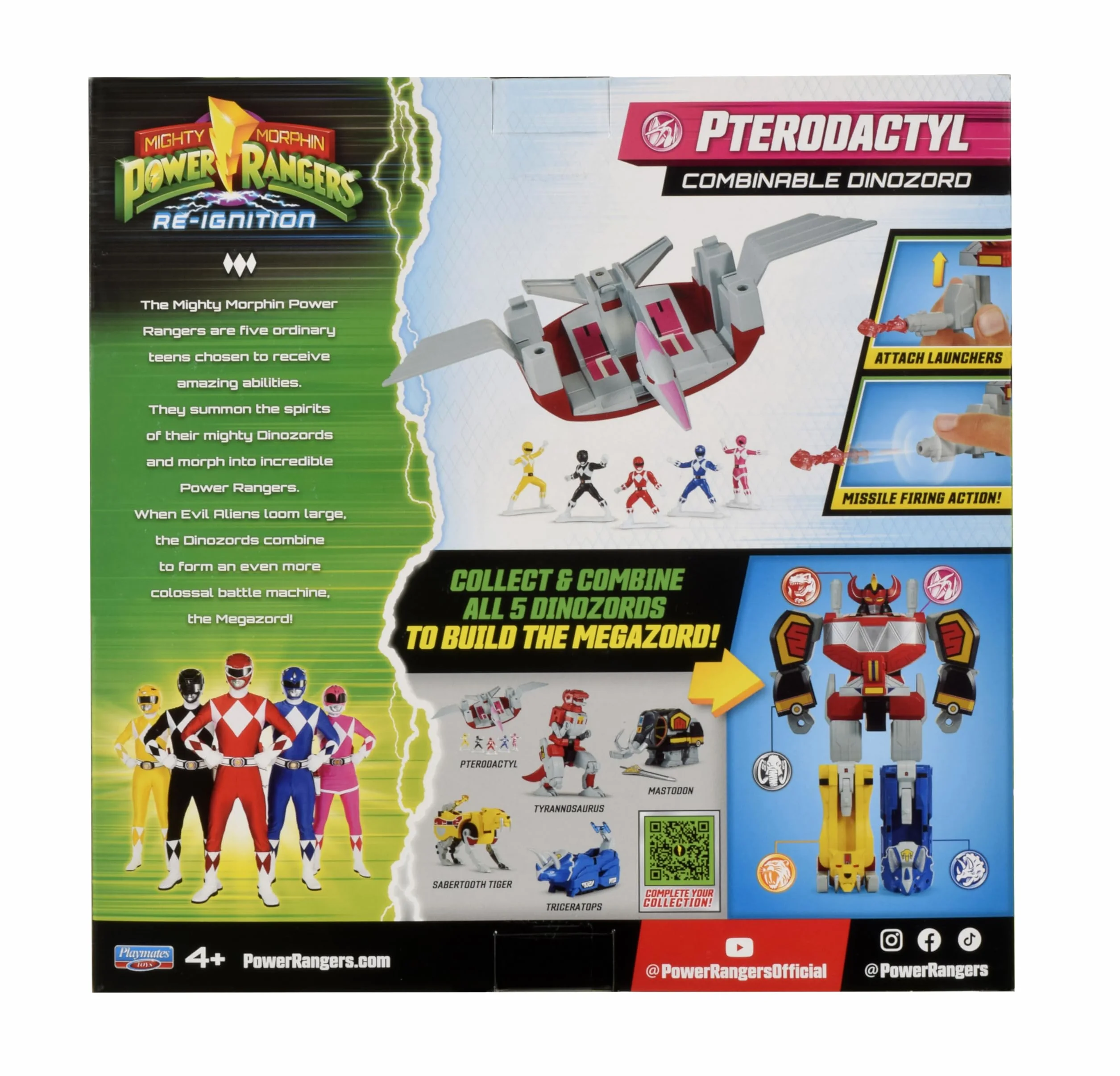 Power Rangers Collection Megazord Pterodactyl Dinozord Figurine Articulée Combinable 20 cm Gris