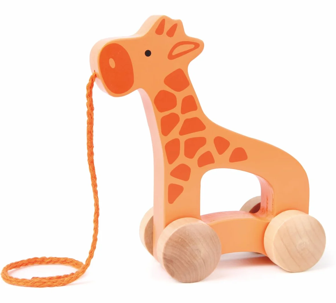 Hape Girafe Jouet en Bois à Tirer 1 an - Motricité, Imagination & Dextérité - Dès 12 Mois