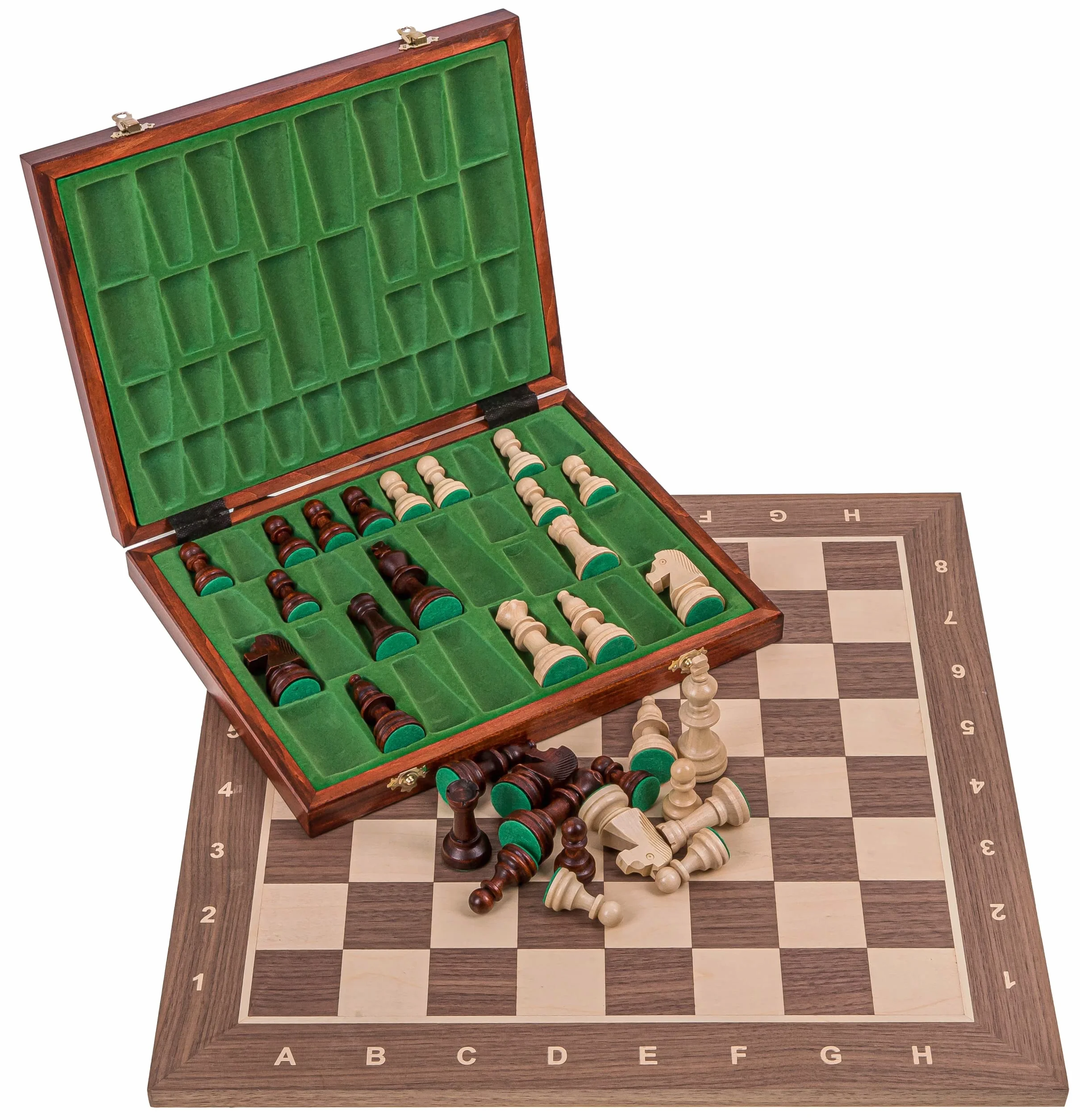 Square - Pro Set de Jeu d'échecs no 5 - Noyer LUX - Échiquier + Pièces d'échecs - Staunton 5