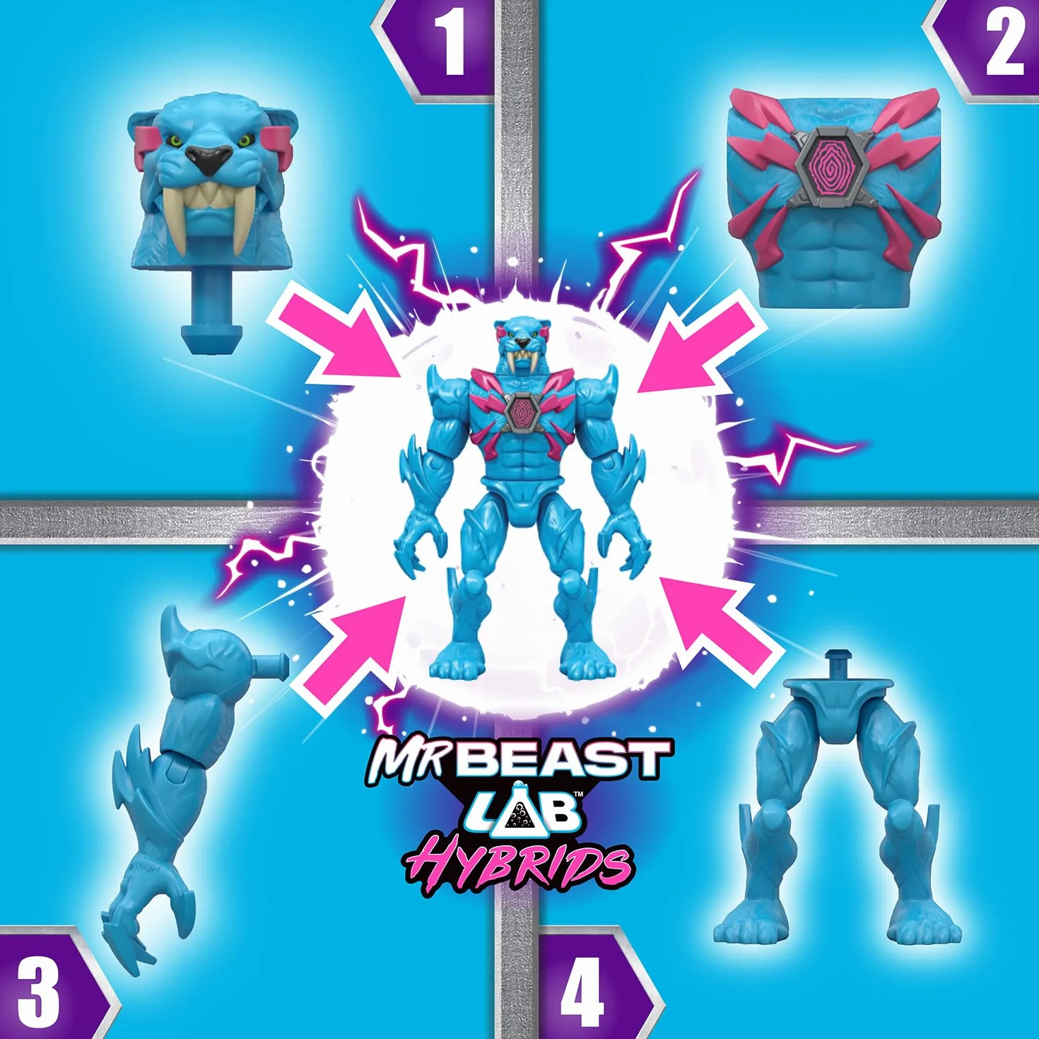 MrBeast Lab Hybrids Coffret Figurine Hybride 10 cm 30 à Collectionner