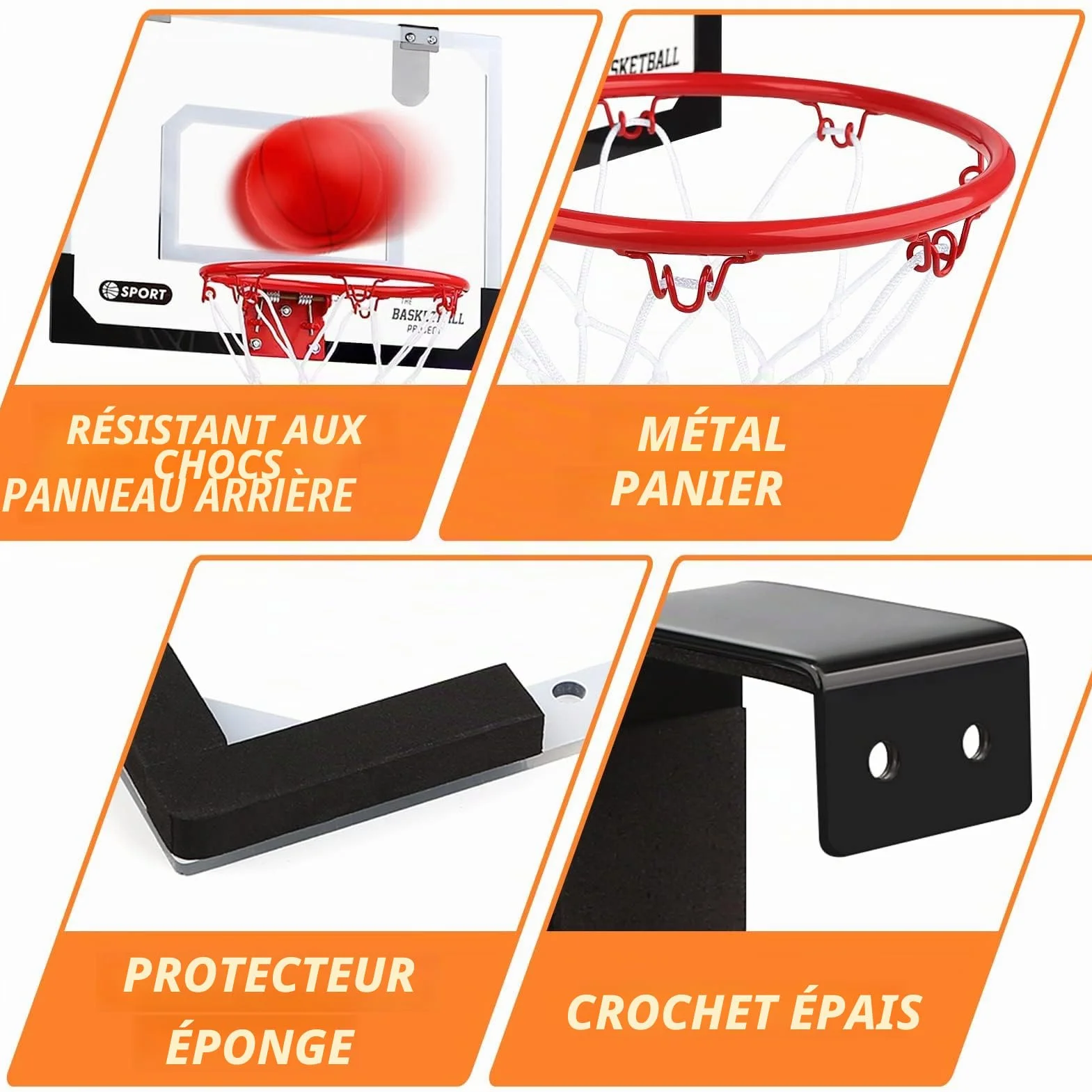 Dreamon Mini Panier de Basket Enfant Interieur Mural Bureau Jouets Sport Garçon