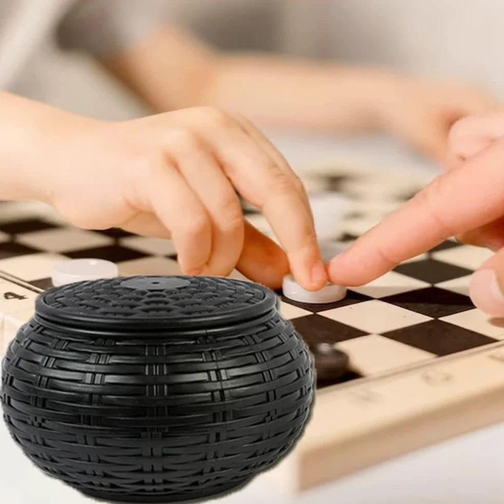 Round Woven Go Game Stones Bowl Go Chess Storage Container Go Game Game Cans Bowls for Strategy Strategy Board Game Chess Games