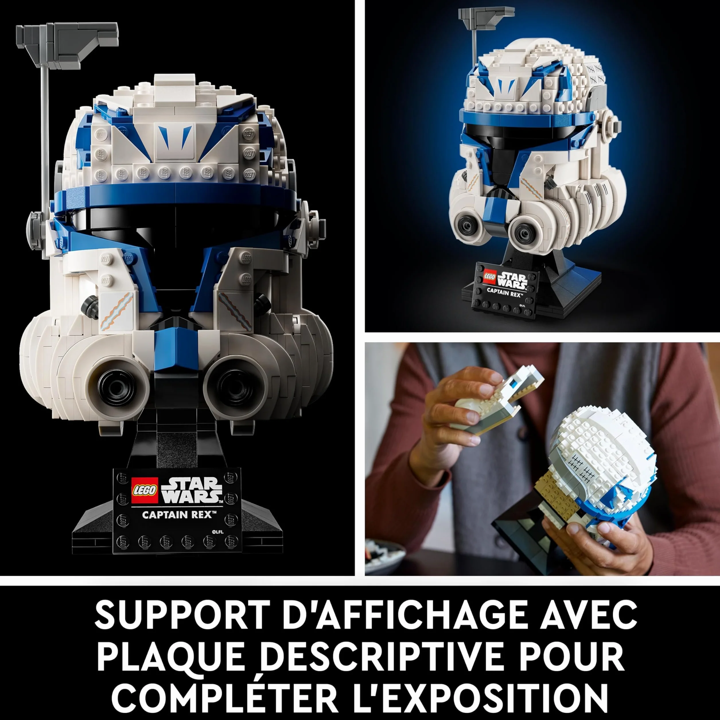 LEGO 75349 Star Wars Le Casque du Capitaine Rex Maquette à Construire pour Adultes Collection 501e Légion