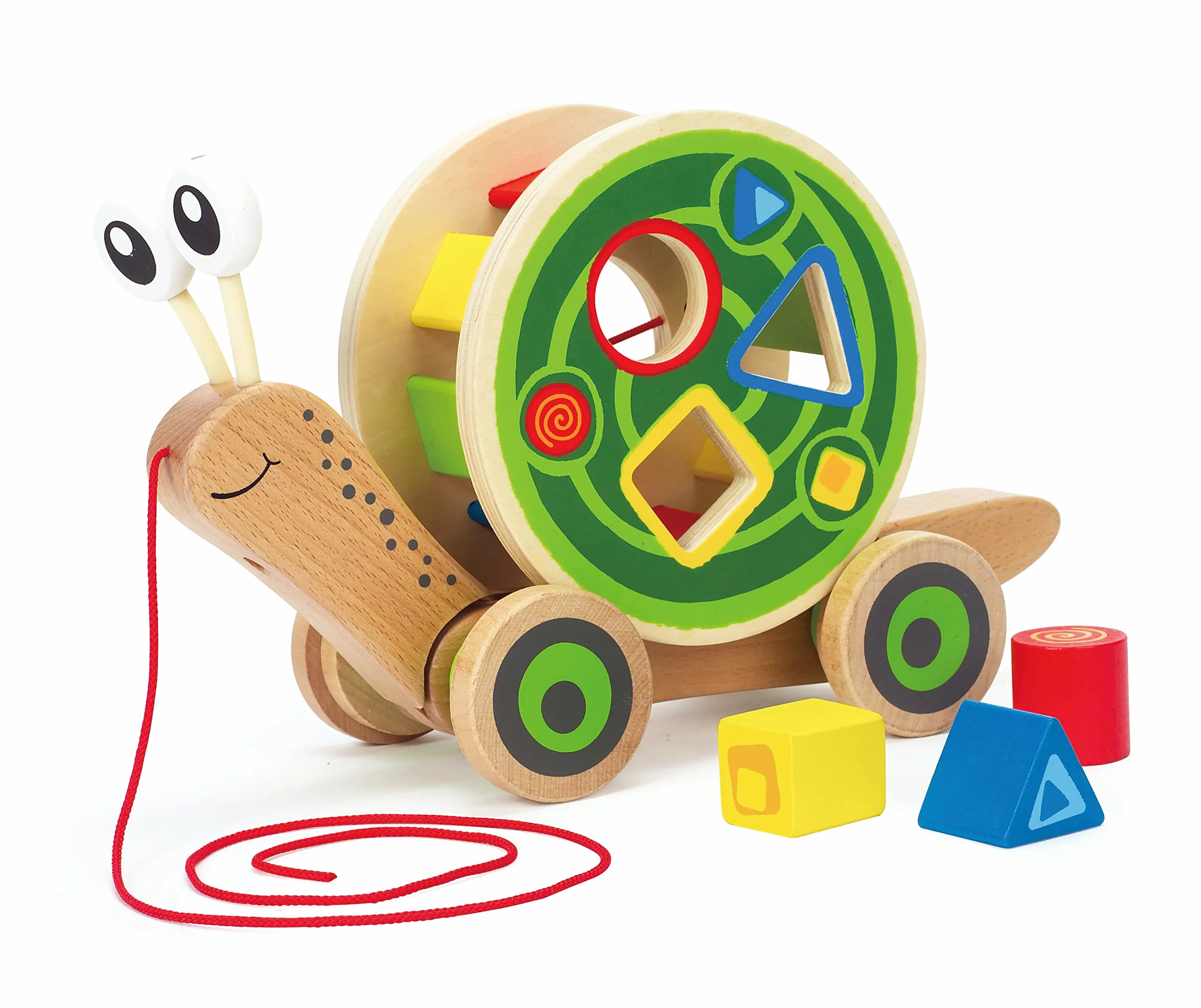 Hape Escargot Jouet en Bois à Tirer pour Enfant 1 an - Exploration, Motricité, Apprentissage