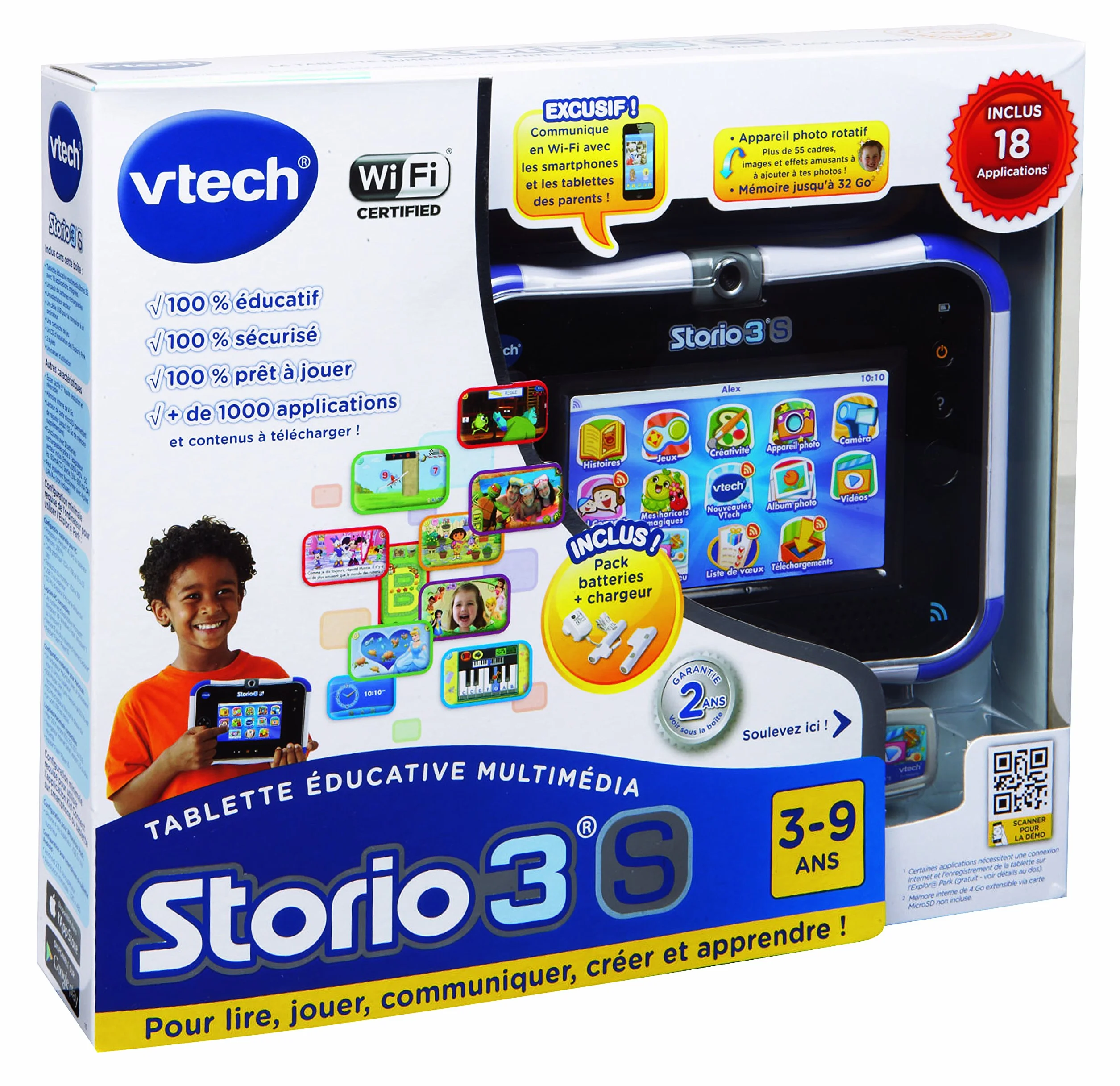 Vtech - 158815 - Jeu Électronique - Tablette tactile Storio 3S Wifi bleue + Power Pack