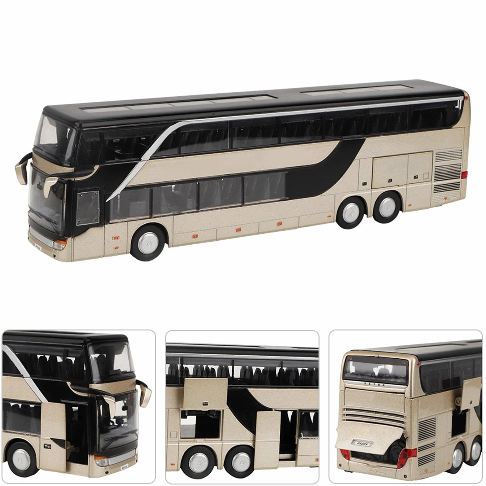 Bus électrique à Deux étages en Alliage LED Musique Lumière Jouet Cadeau Enfants Résistant aux Chutes