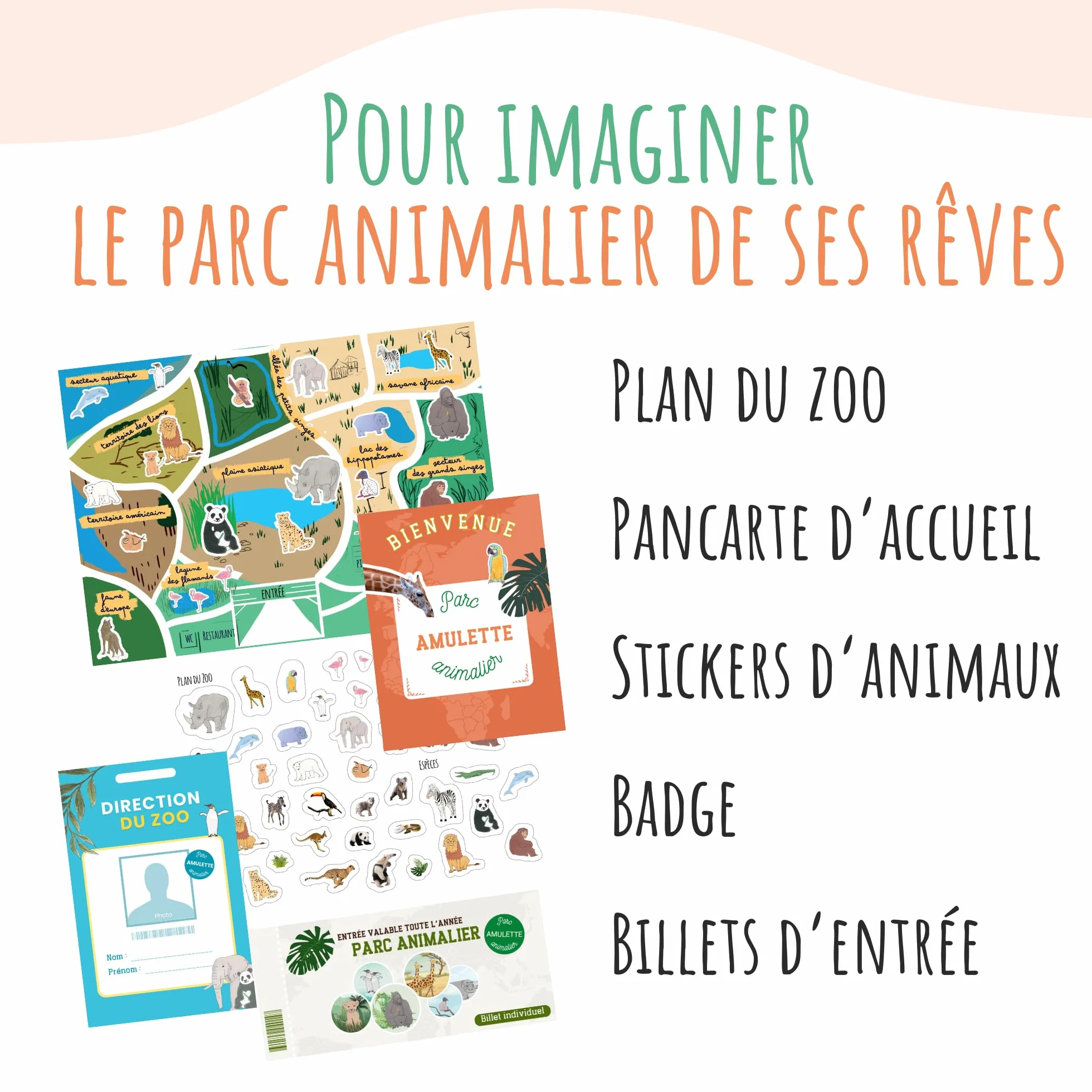 Kit Si J’étais en Mission au Zoo - Jeu Éducatif 6-10 Ans - 50+ Accessoires - Parc Animalier - Fabriqué en France MZOO
