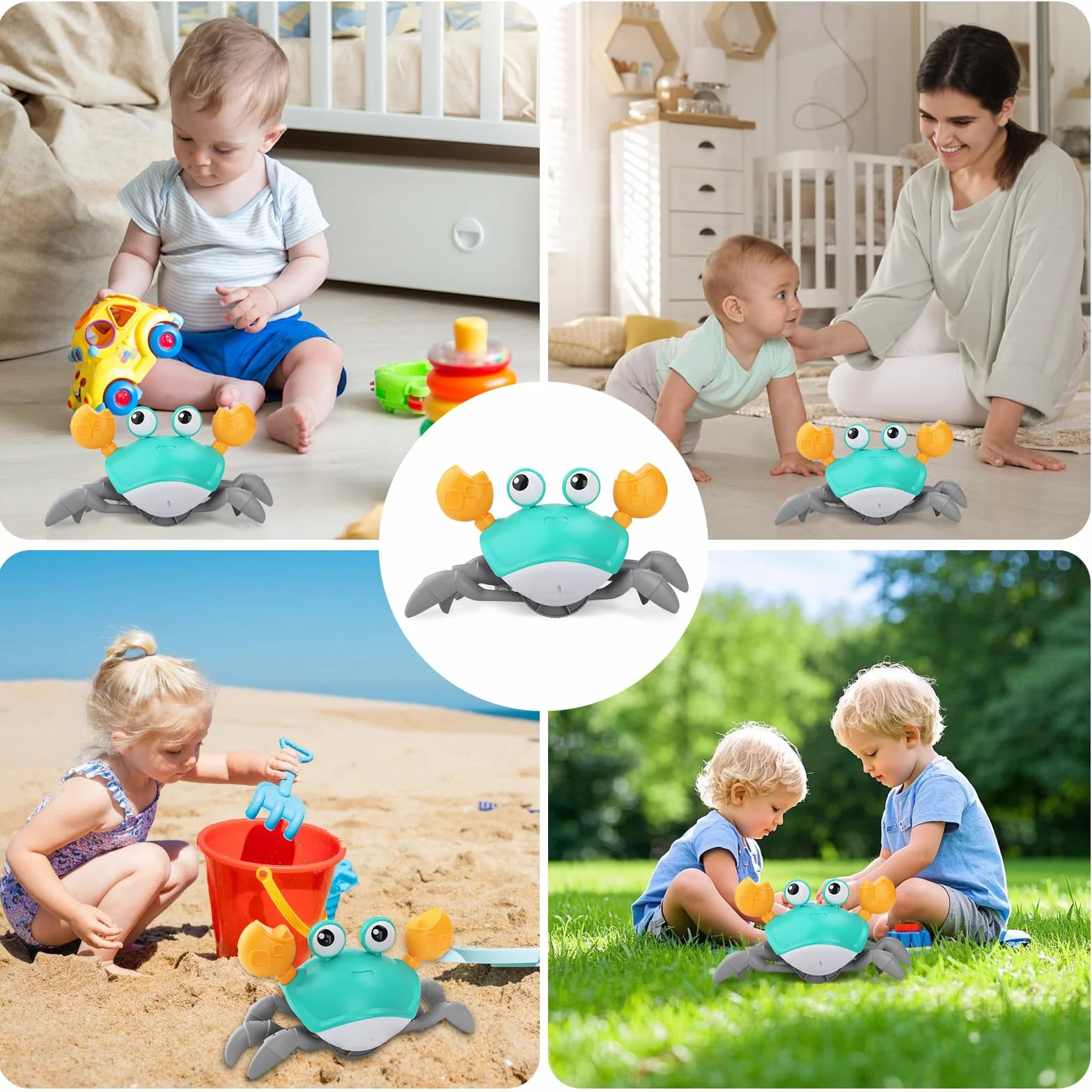 UCAMP Crabe Dansant Interactif avec Musique LED pour Bebe 6-12 Mois Jouet Eveil Sensoriel