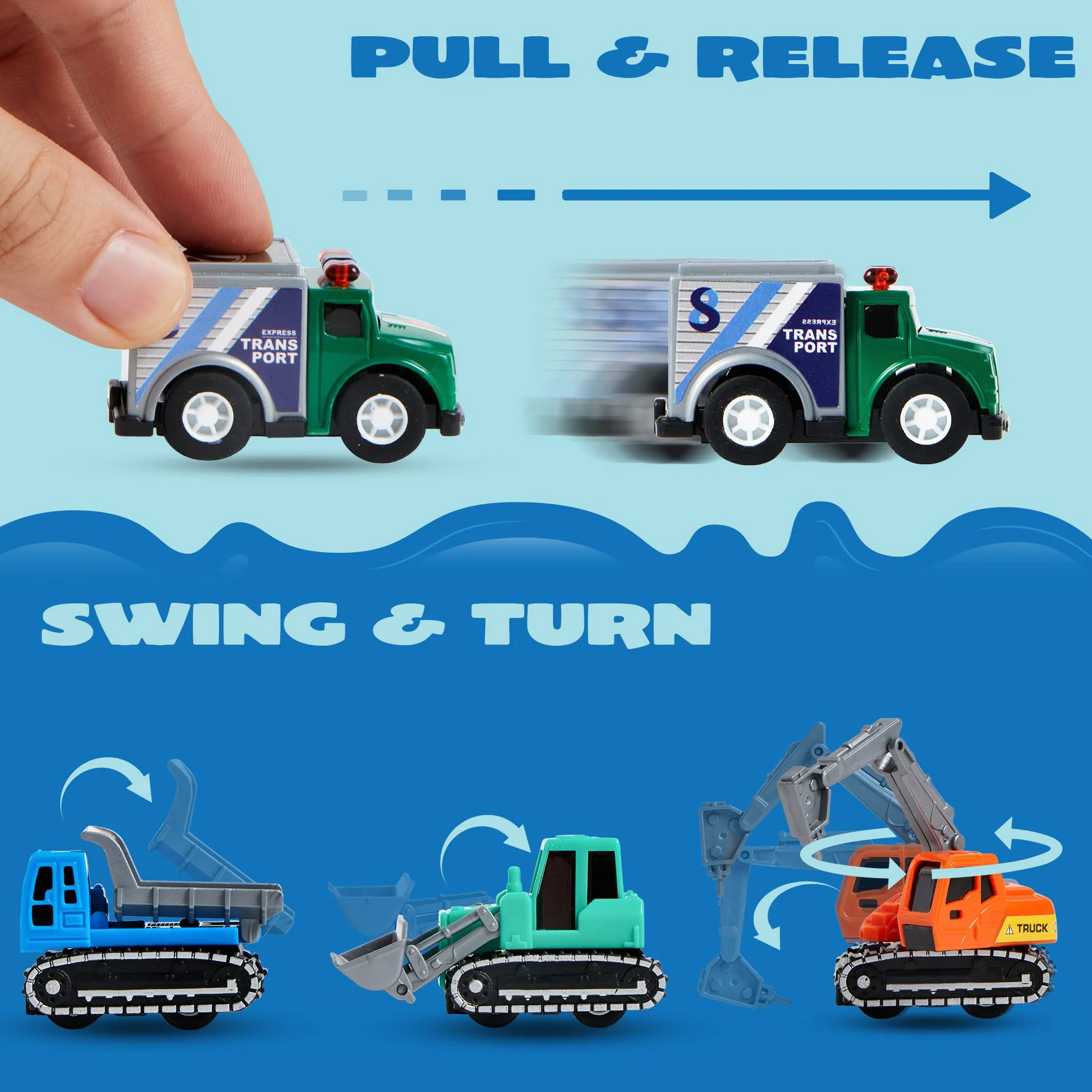 JOYIN Ensemble de 25 Véhicules Jouets Voitures et Camions Moulés sous Pression pour Enfants