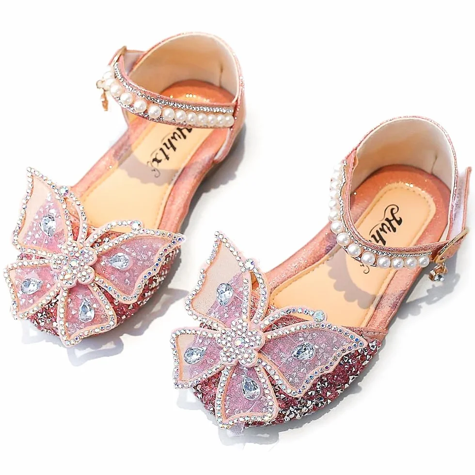 Chaussures de Princesse pour Filles Paillettes Reine Déguisement Scintillantes Fêtes Noël Anniversaire Carnaval Cosplay