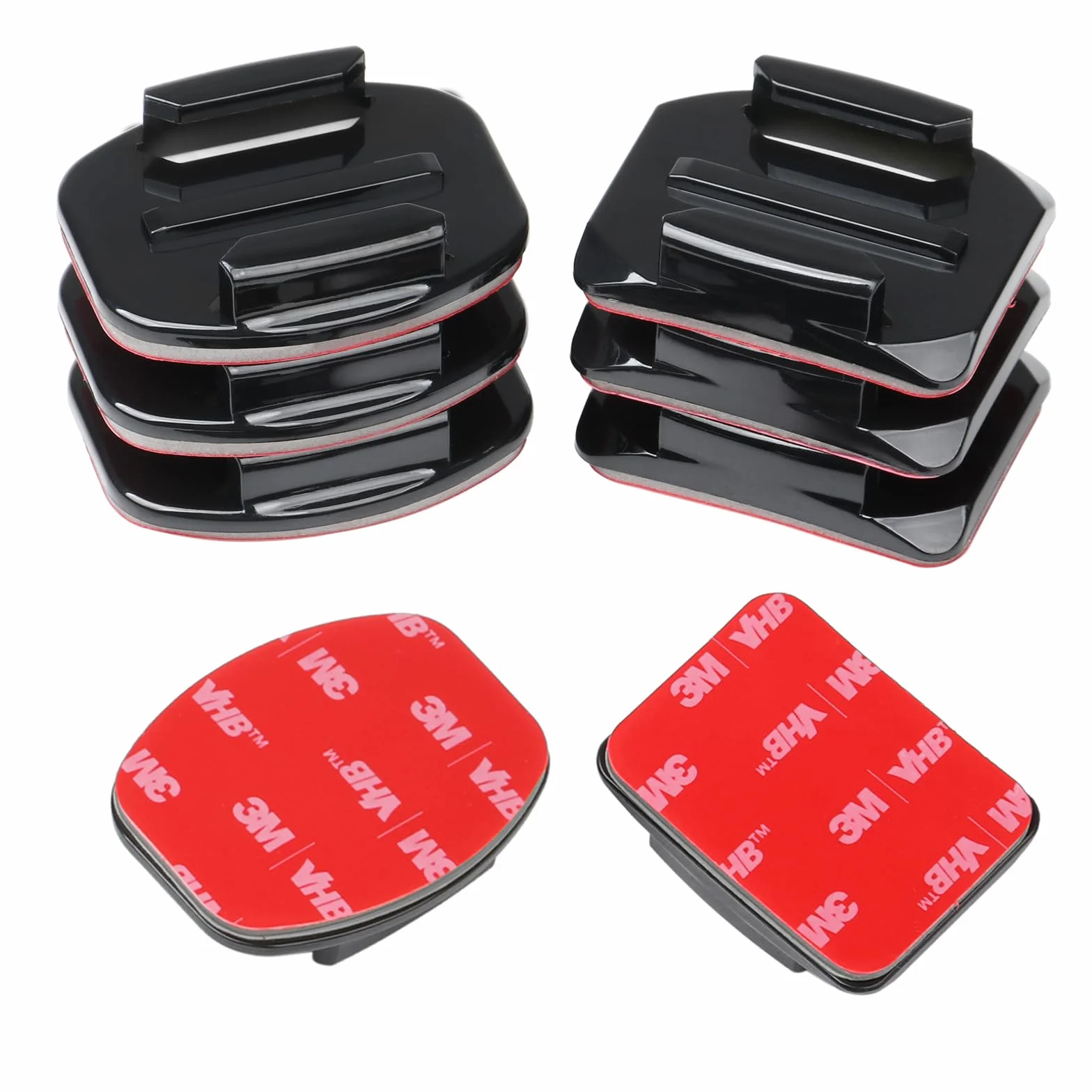 HSU Adhésifs pour GoPro Hero 12/11/10/9/8/7/6/5/4/3+/3 - 4 Supports Incurvés et 4 Plats