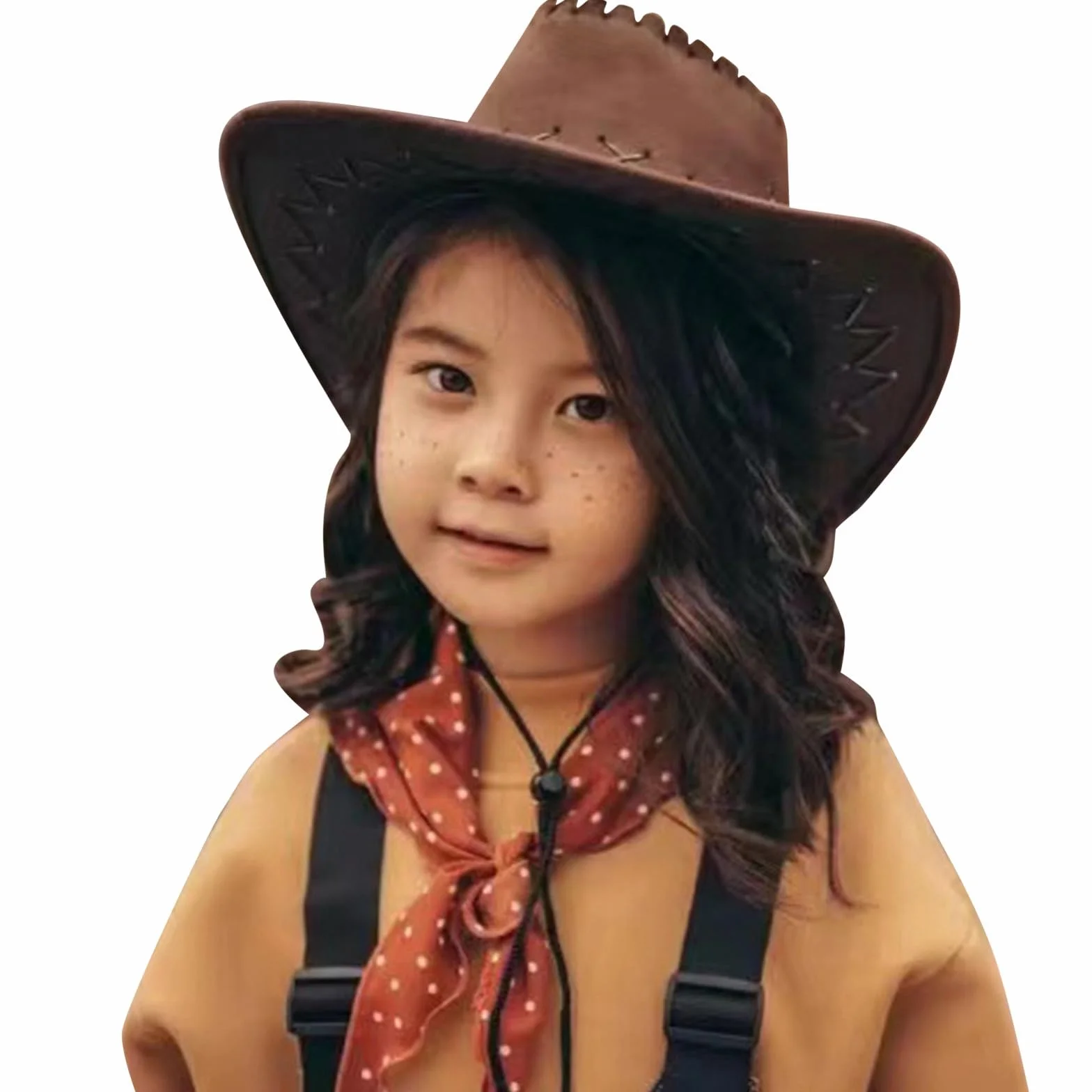 Chapeau de Cowboy Enfant en Daim Synthétique pour Soirées à Thème Western