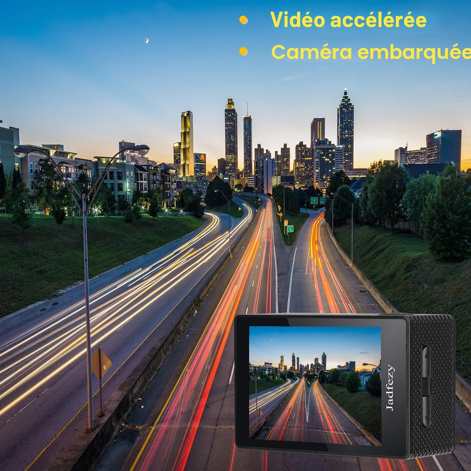 Caméra Sport 1080P FHD Étanche 30M Grand Angle avec Deux Piles Rechargeables 900 mAh et Kit d'Accessoires