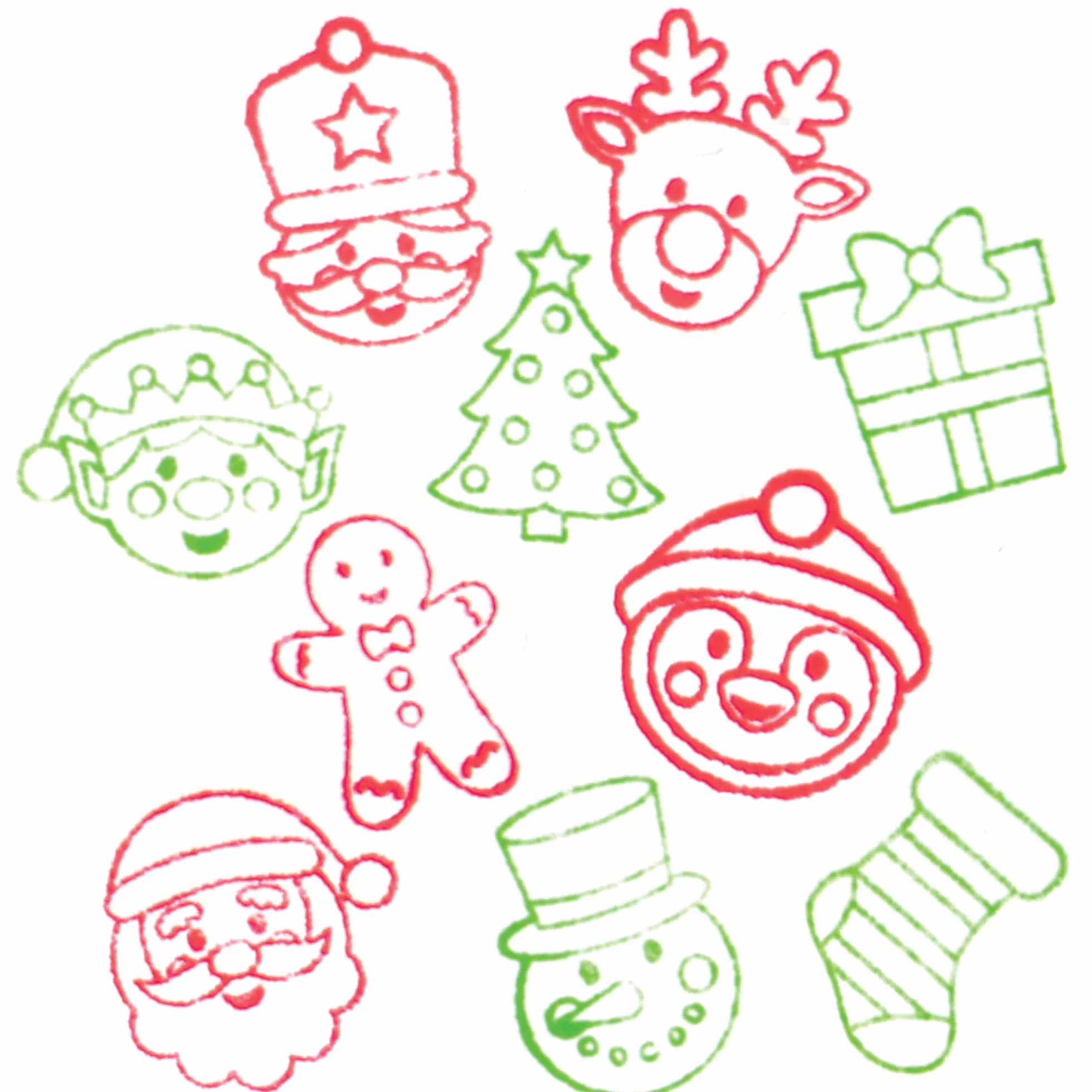 Baker Ross Tampons de Noël à Encre intégrée Paquet de 10 Loisirs créatifs Enfants AT251