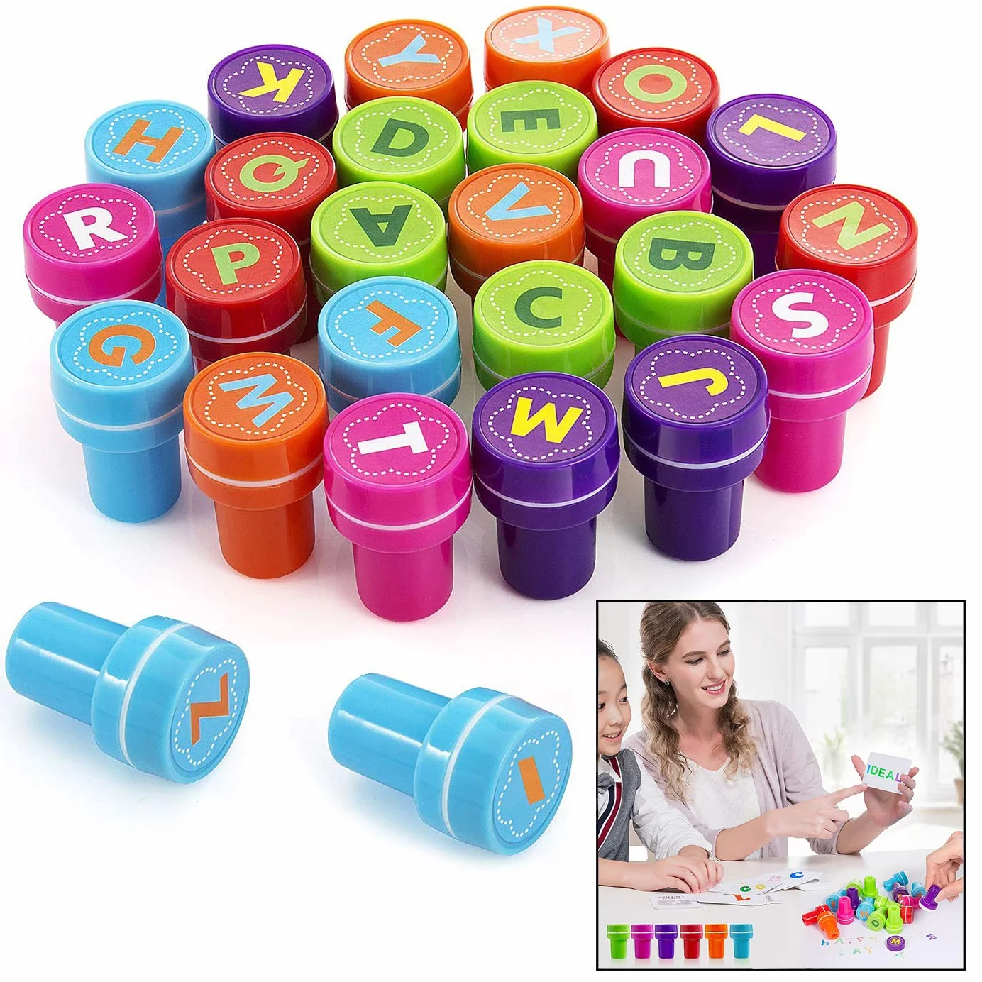 Tampons Encreurs Enfants 26Pcs Alphabet Cadeau Éducatif