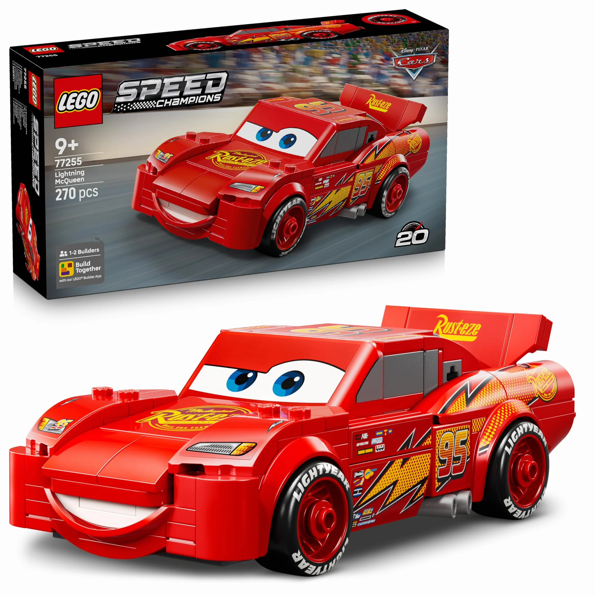 LEGO Speed Champions Flash McQueen Voiture de Course Maquette Collector 77255 Cadeau Disney 9 Ans Fans Cars Pixar
