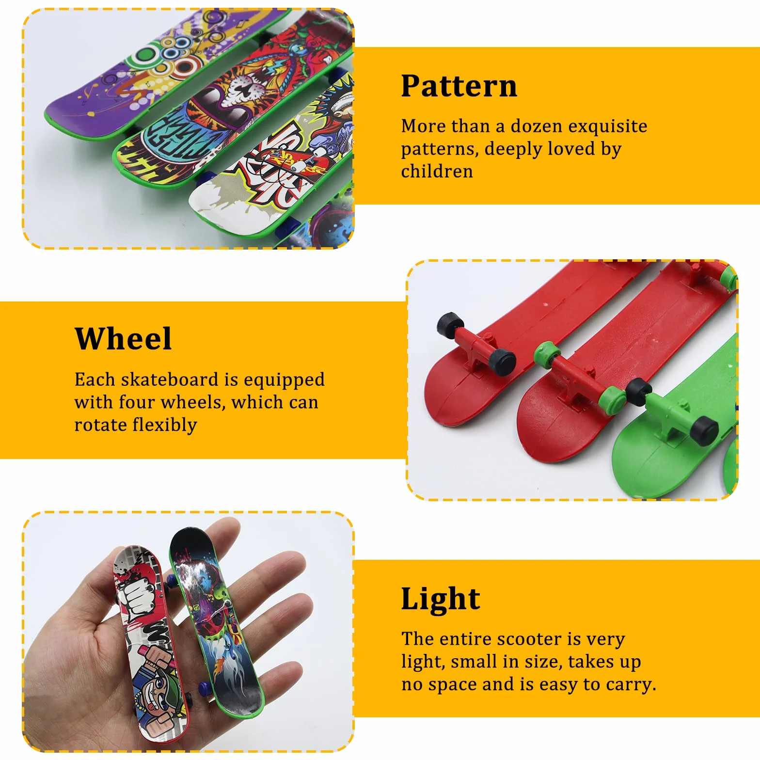 Finger Skateboard 30 Pièces Mini Skate Doigt Planche à Roulettes Enfants Cadeau