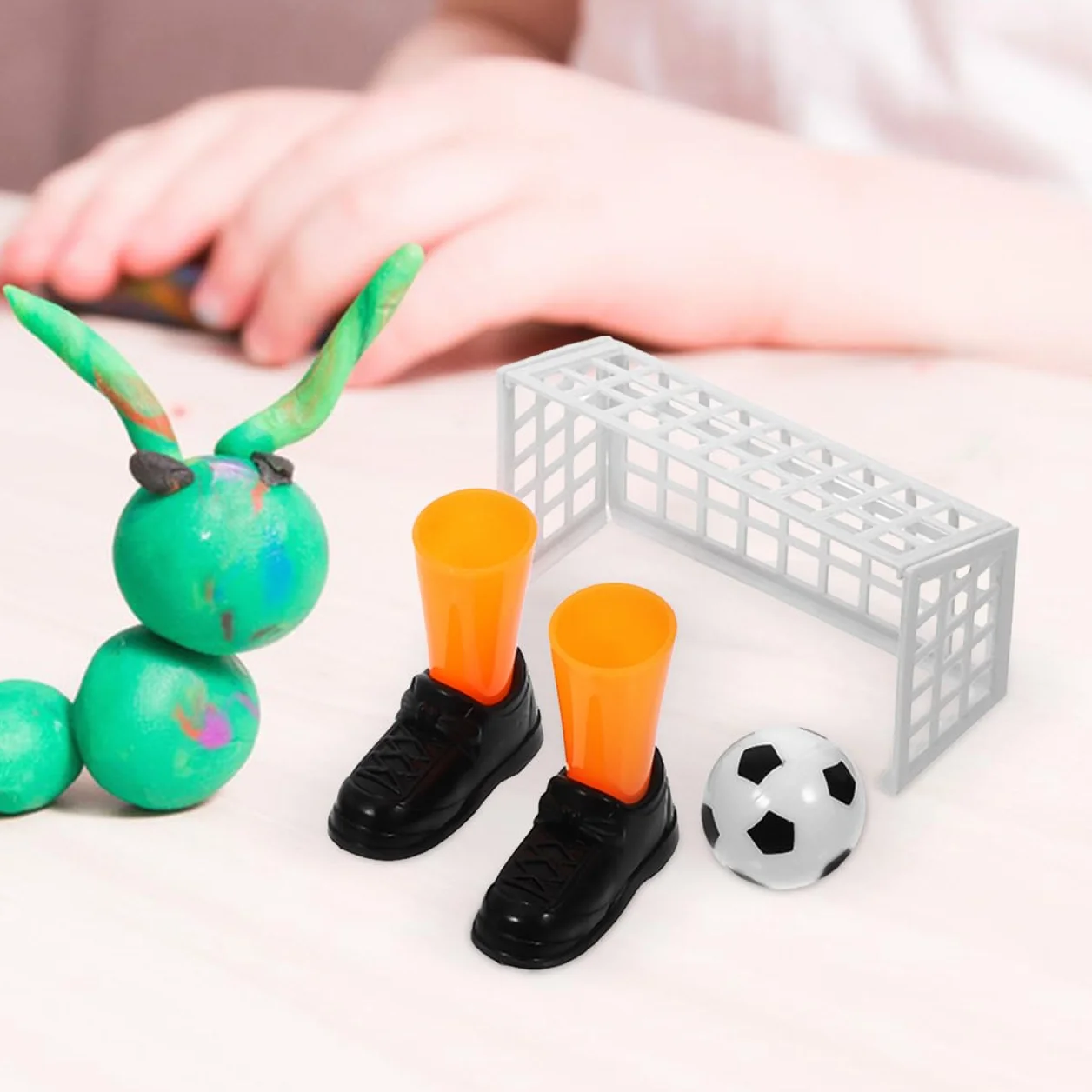 Abaodam Mini Jeu de Football pour Doigt 3 Ensembles Babyfoot de Table Interactif pour Enfants et Adultes