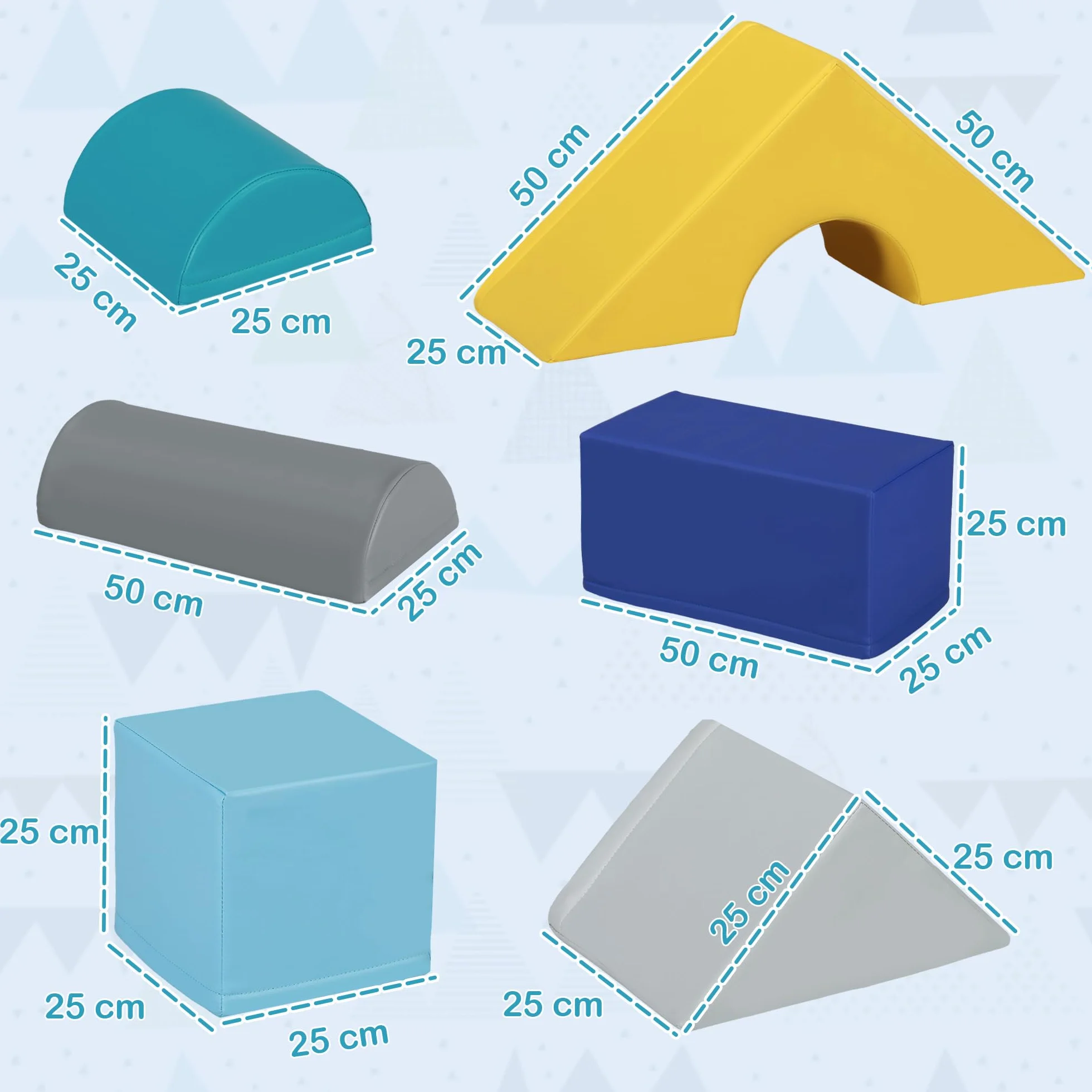 HOMCOM Parcours motricité bébé 11PCS, Module motricité bébé en Mousse EPE, Blocs de Construction, Jouets éducatifs 1-3 Ans Multicolore
