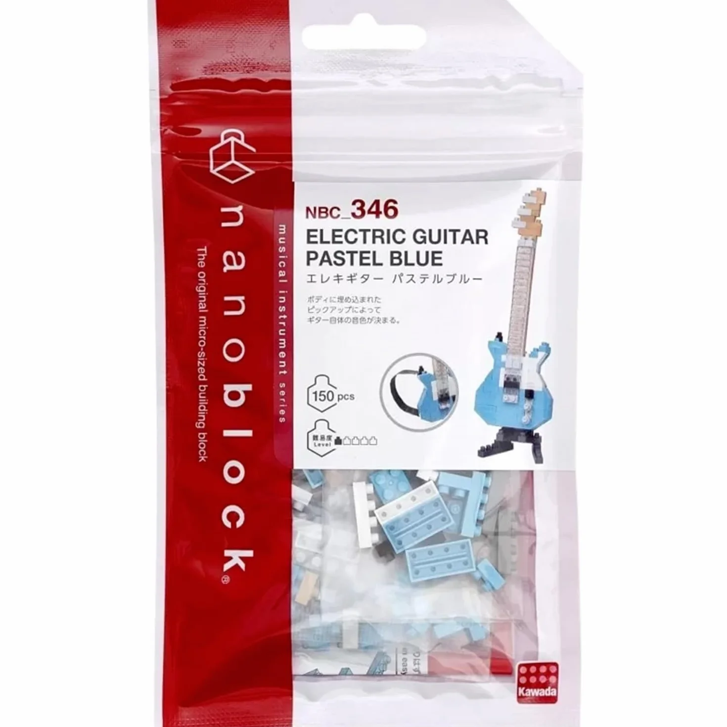 Bandai Nanoblock Guitare électrique bleue Mini figurine briques Jeu construction Kit NBC346