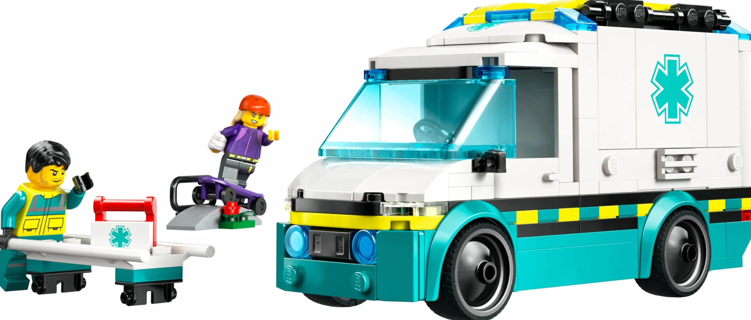 LEGO City L'Ambulance de Secours Jeu de Construction 2 Minifigurines Skateuse Ambulancier Jouet 5 Ans 60451
