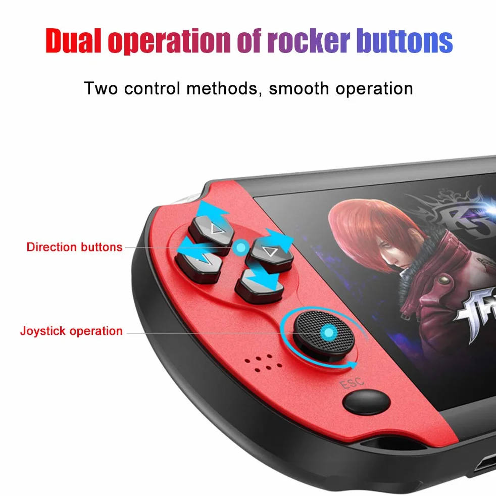 Console de jeu portable 4,3 pouces 10 000 jeux classiques rétro 8 Go écran HD