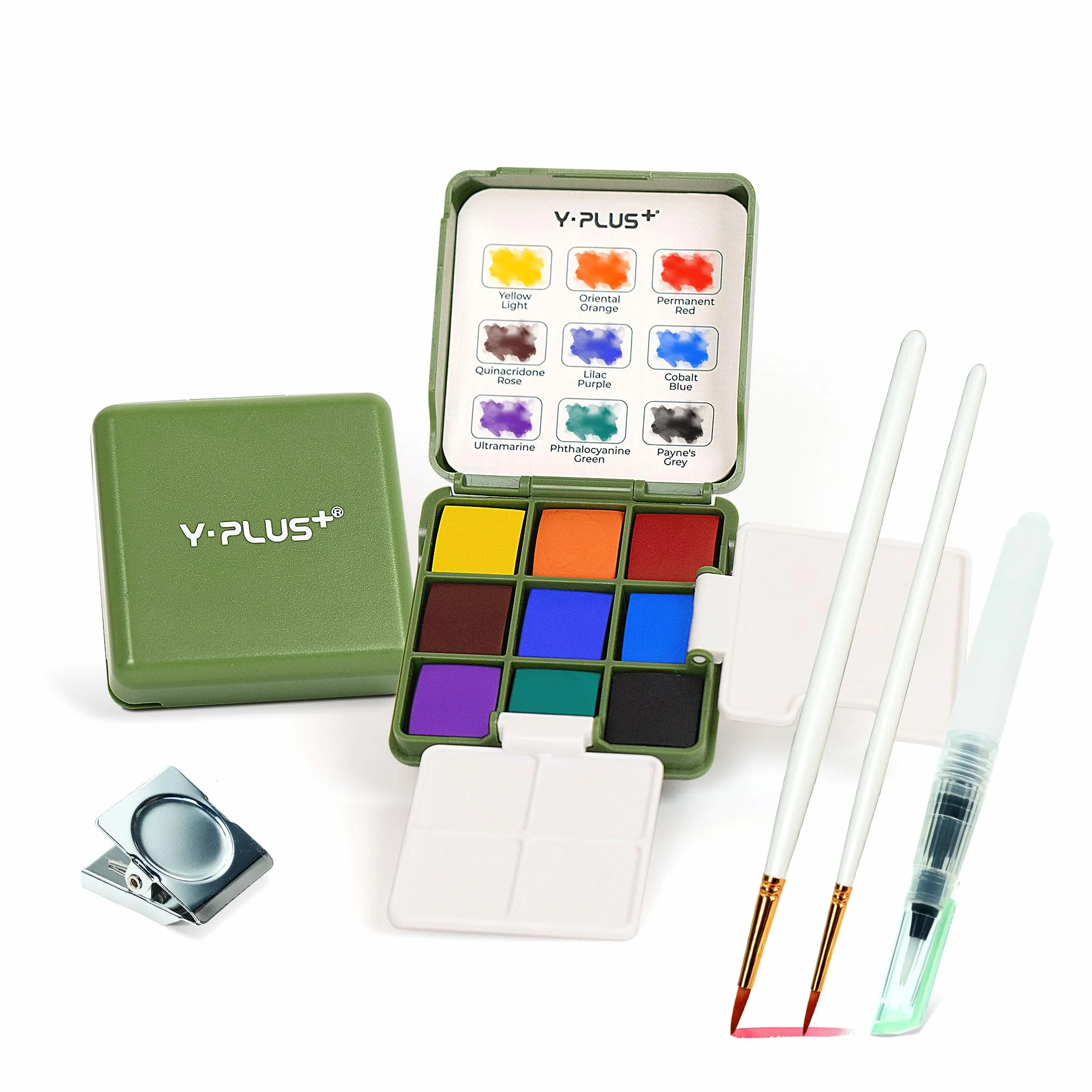 YPLUS Kit de peintures aquarelles : boîte de peinture à l'eau compacte pour débutants et professionnels