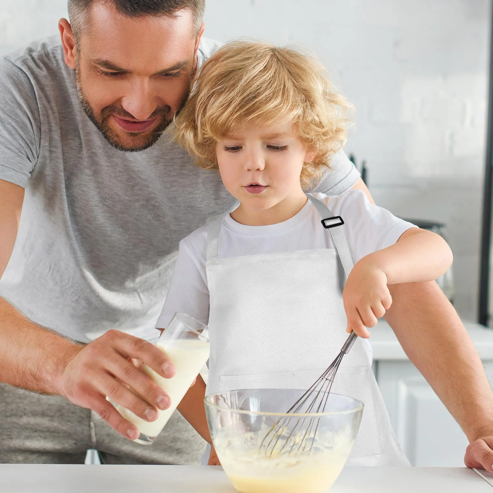 Tablier pour enfants avec 2 poches réglables, tablier de chef artistique pour cuisine, pâtisserie, peinture